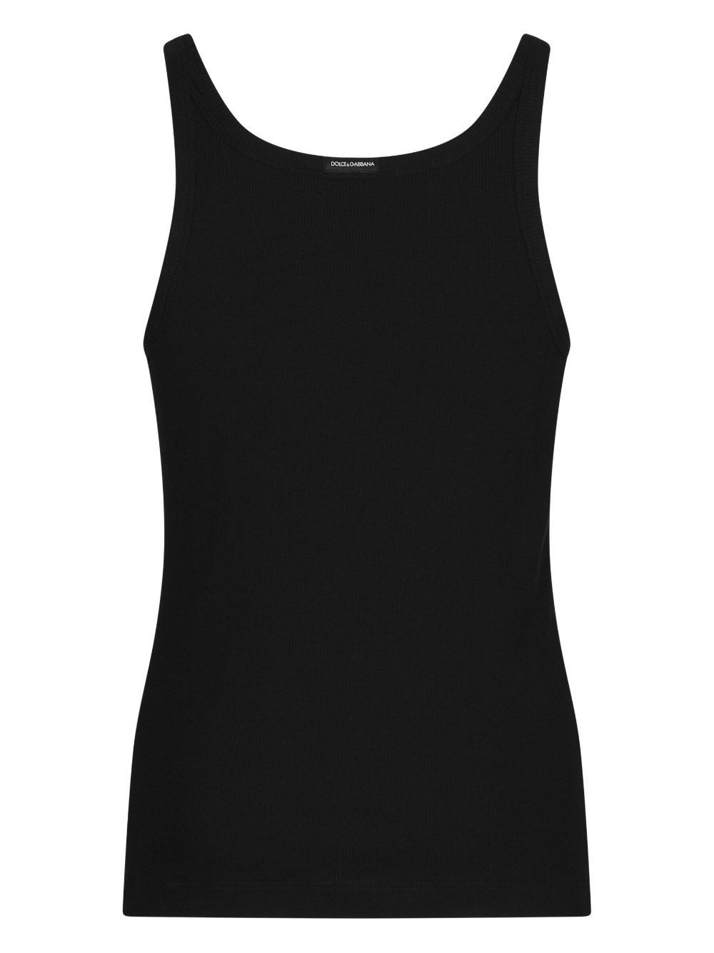 Dolce & Gabbana LOGO-PATCH COTTON TANK TOP Size ONE SIZE - 2 Thumbnail