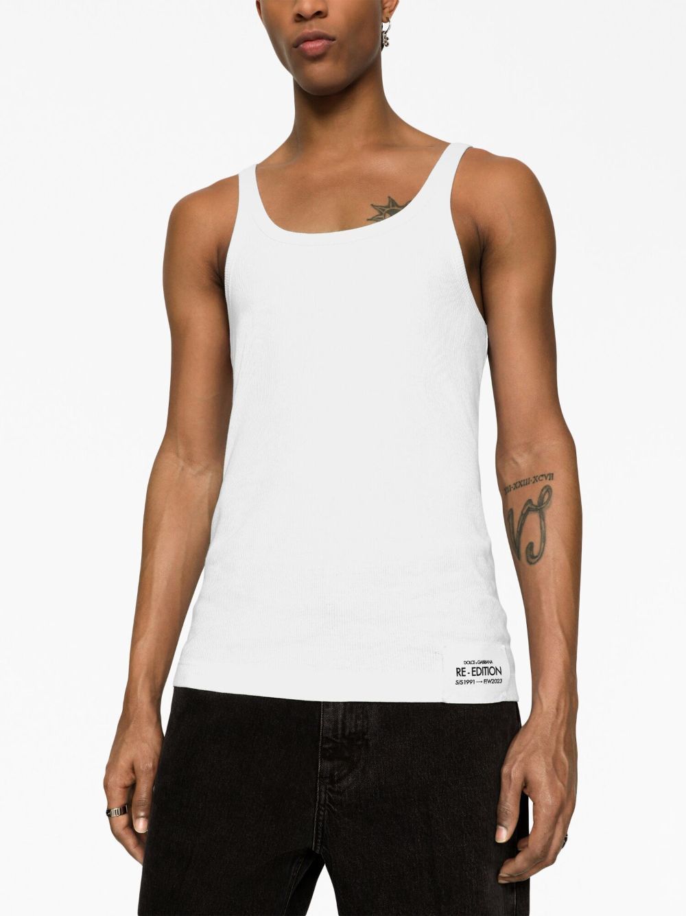 Dolce & Gabbana LOGO-PATCH COTTON TANK TOP Size ONE SIZE - 4 Thumbnail