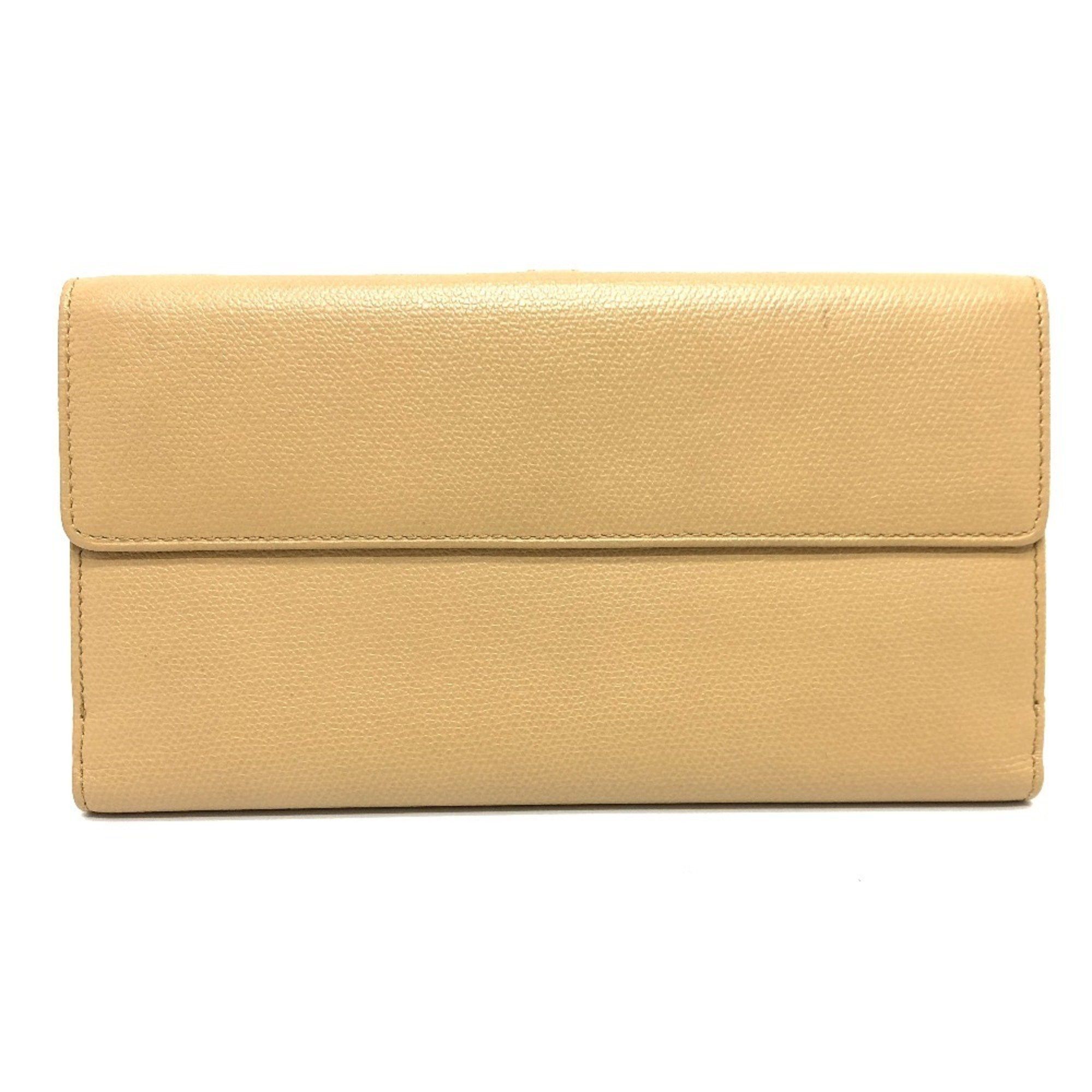 Chanel CHANEL Coco Button Wallet, Bi-fold Long Leather, Women's, Beige Size ONE SIZE - 2 Thumbnail