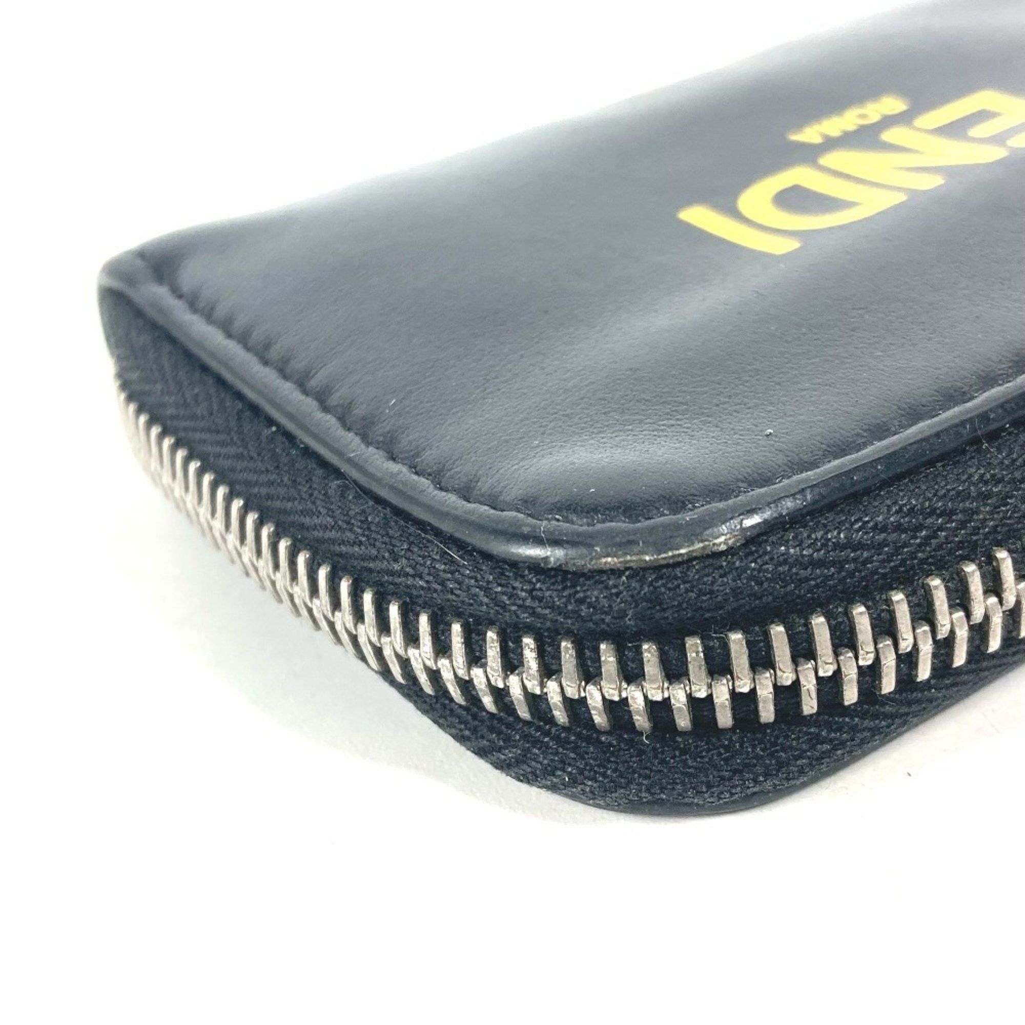 Fendi FENDI 7M0257 Round Wallet Coin Purse Bicolor Wallet/Coin Case Leather Men's Black Size ONE SIZE - 5 Thumbnail