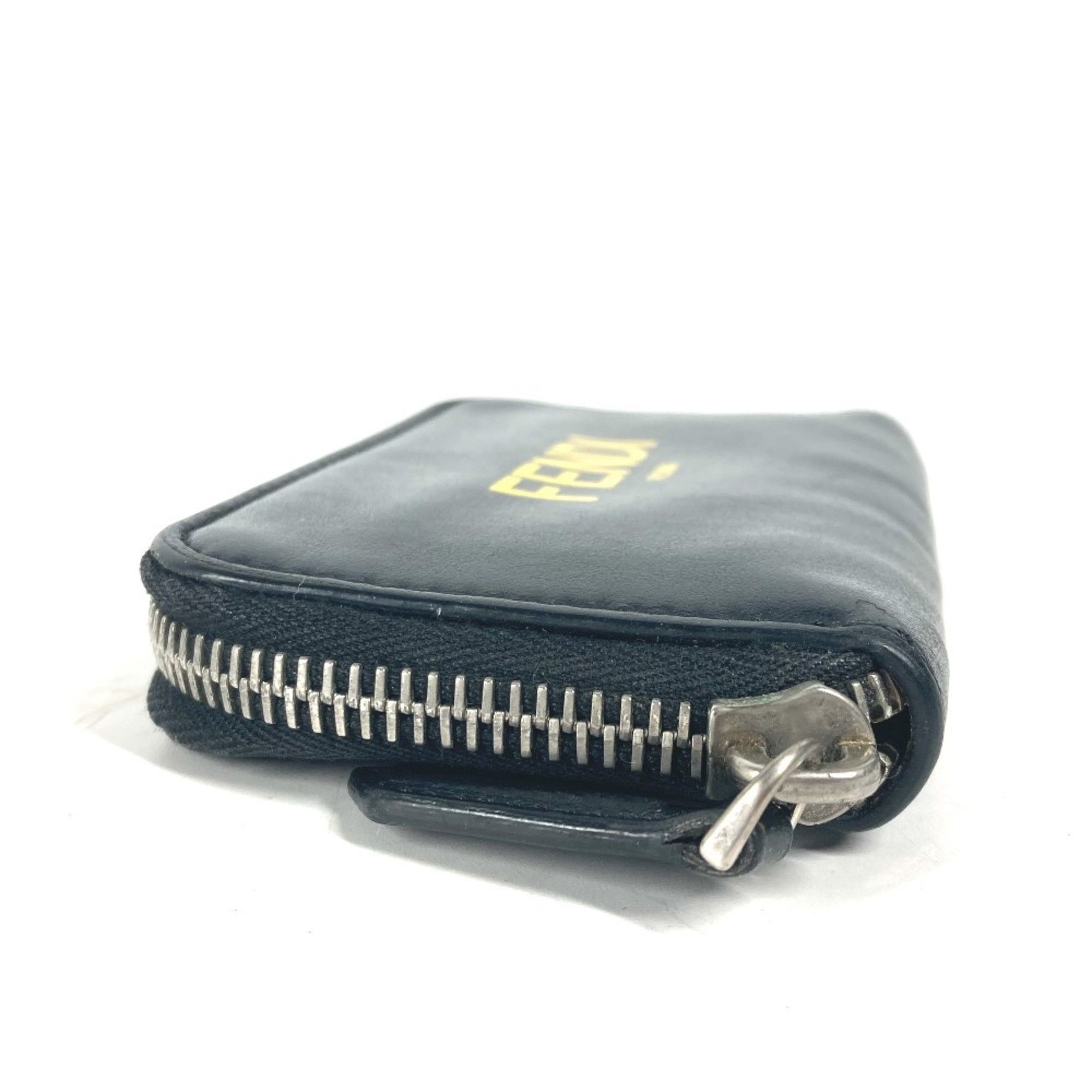 Fendi FENDI 7M0257 Round Wallet Coin Purse Bicolor Wallet/Coin Case Leather Men's Black Size ONE SIZE - 3 Thumbnail