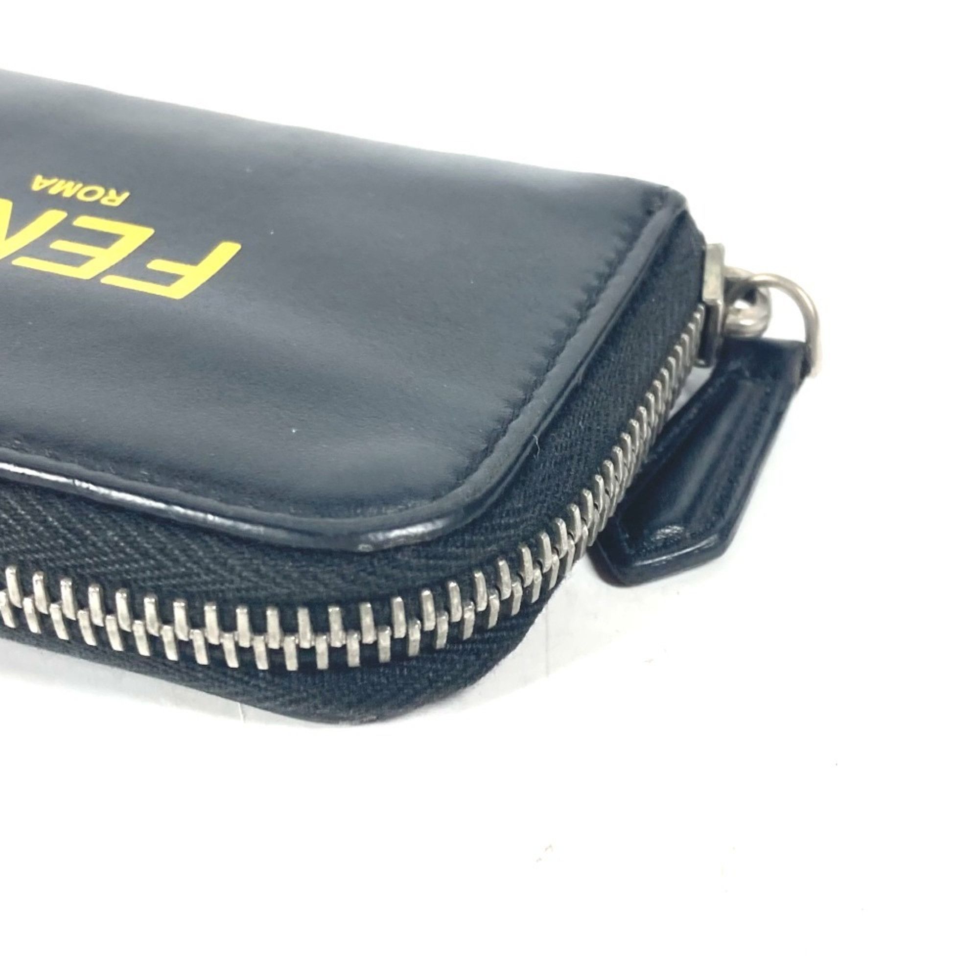 Fendi FENDI 7M0257 Round Wallet Coin Purse Bicolor Wallet/Coin Case Leather Men's Black Size ONE SIZE - 6 Thumbnail