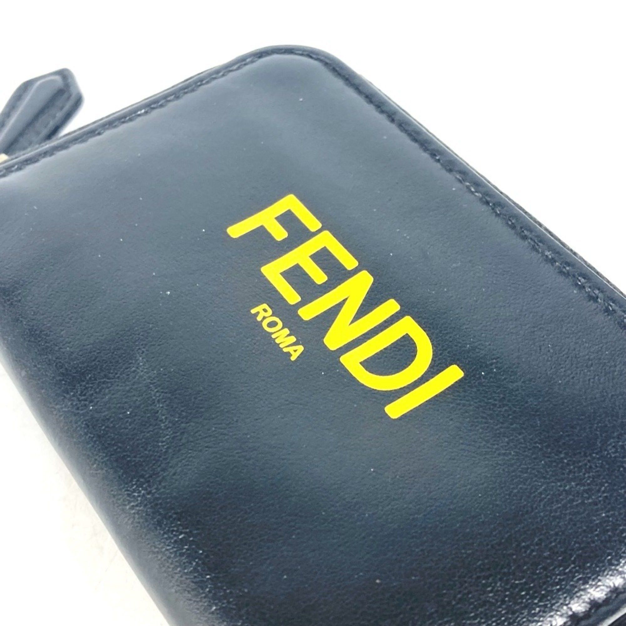 Fendi FENDI 7M0257 Round Wallet Coin Purse Bicolor Wallet/Coin Case Leather Men's Black Size ONE SIZE - 7 Thumbnail