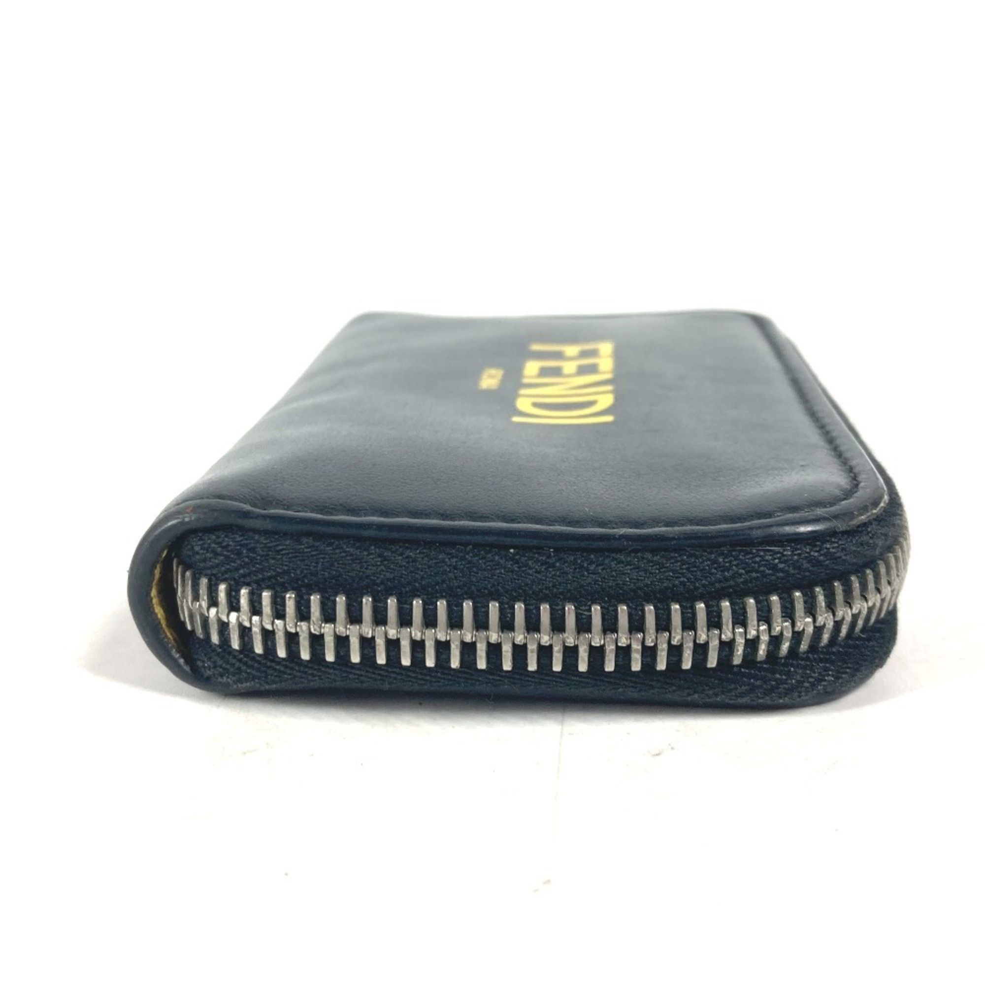 Fendi FENDI 7M0257 Round Wallet Coin Purse Bicolor Wallet/Coin Case Leather Men's Black Size ONE SIZE - 4 Thumbnail