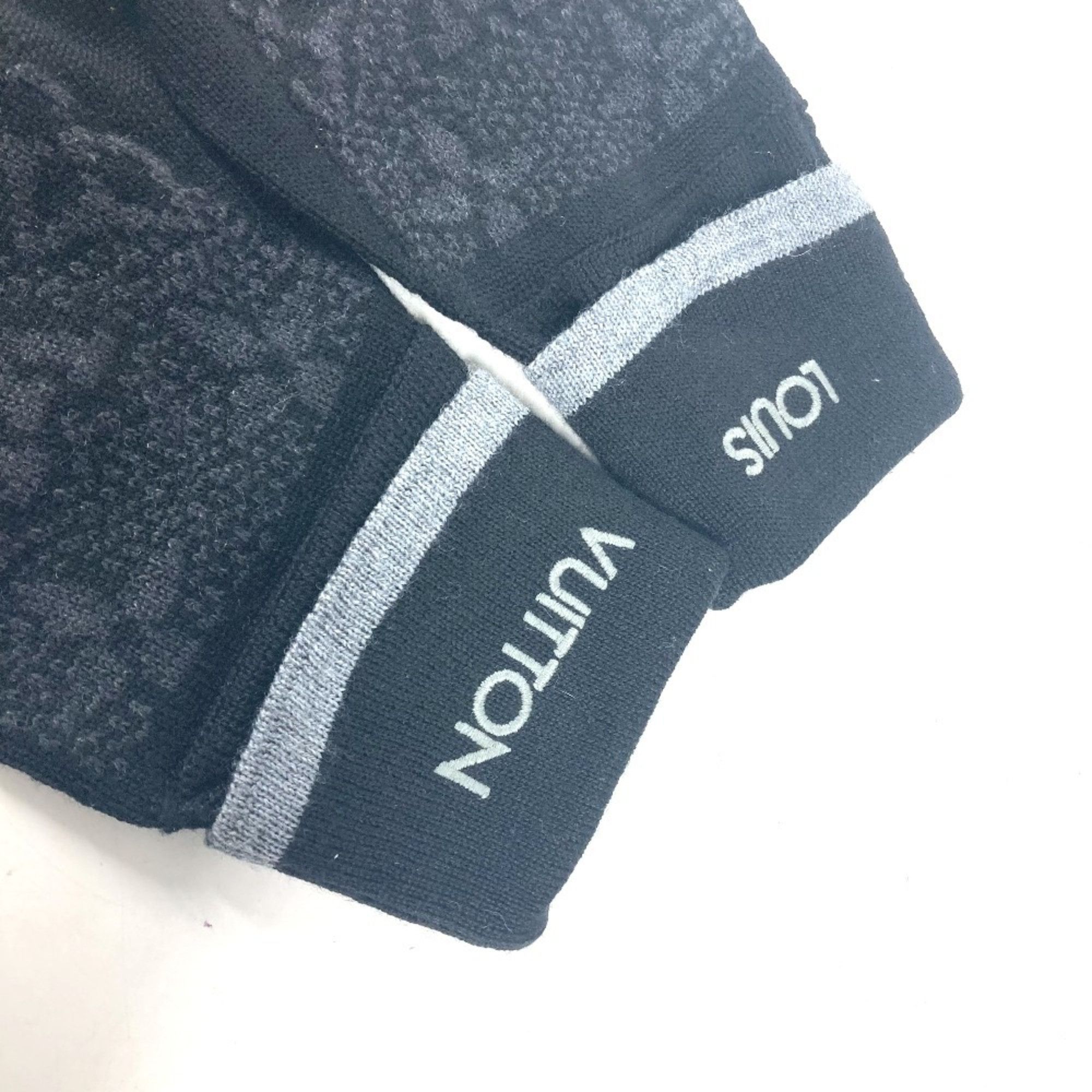 Louis Vuitton LOUIS VUITTON M73470 Gong Mai Monogram Eclipse Gloves Wool Men's Black Size ONE SIZE - 5 Thumbnail