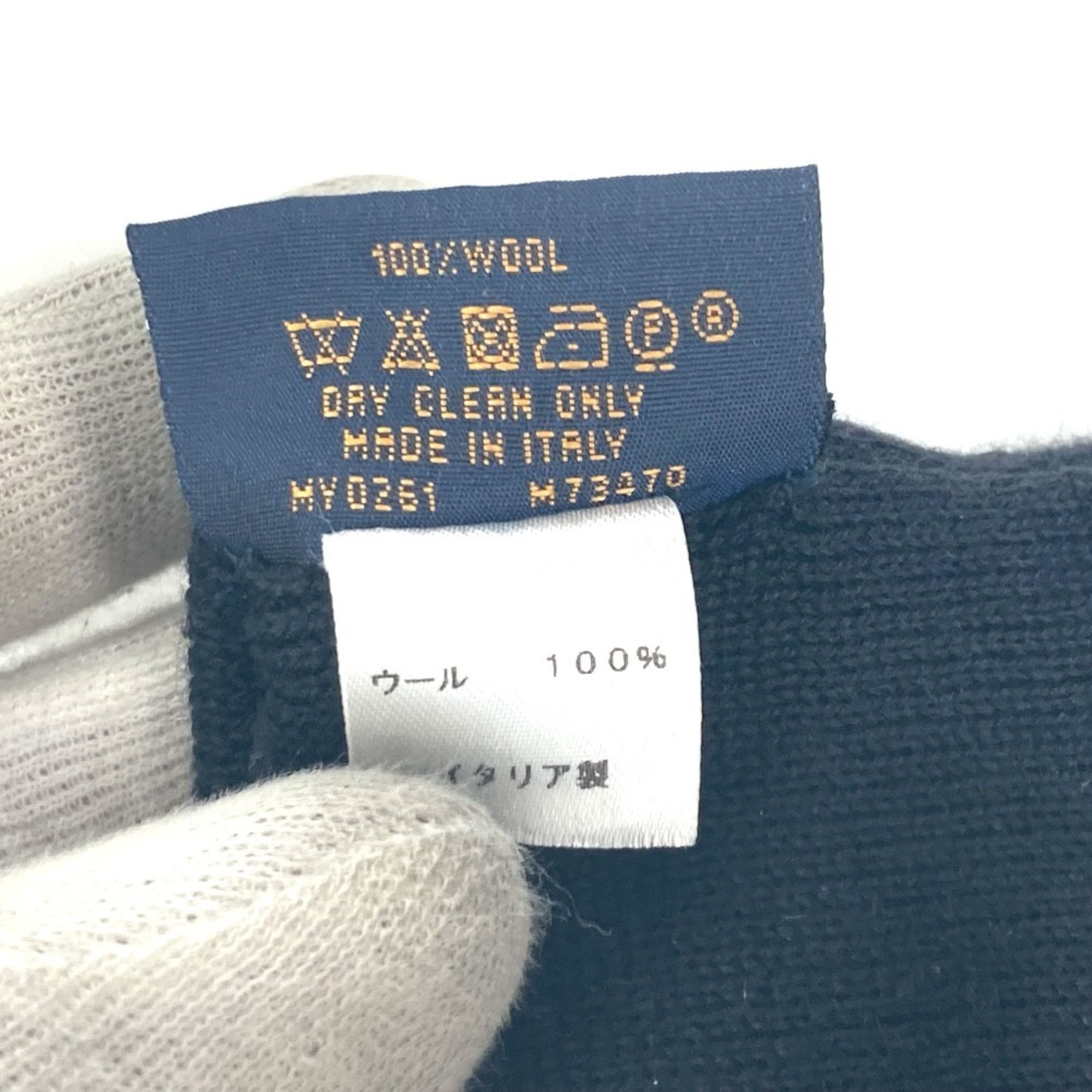 Louis Vuitton LOUIS VUITTON M73470 Gong Mai Monogram Eclipse Gloves Wool Men's Black Size ONE SIZE - 4 Thumbnail