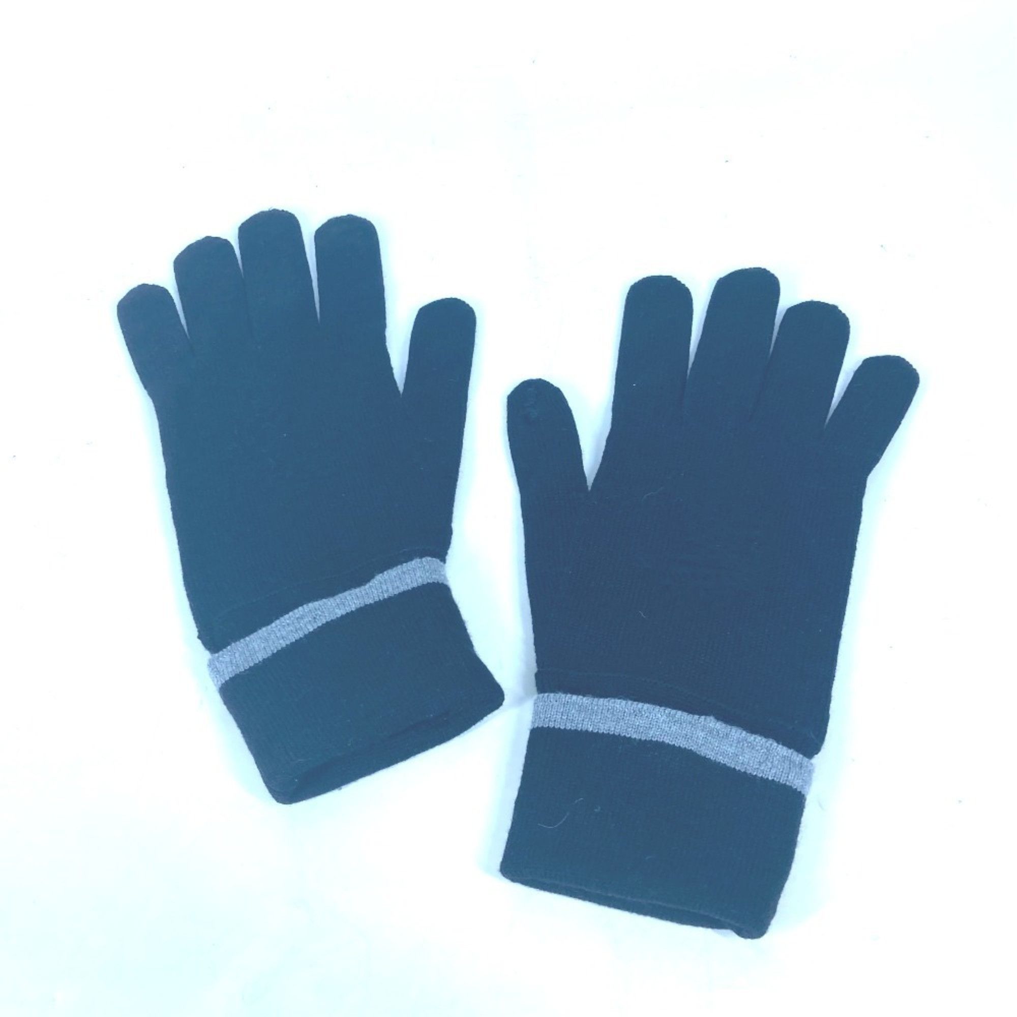 Louis Vuitton LOUIS VUITTON M73470 Gong Mai Monogram Eclipse Gloves Wool Men's Black Size ONE SIZE - 2 Thumbnail