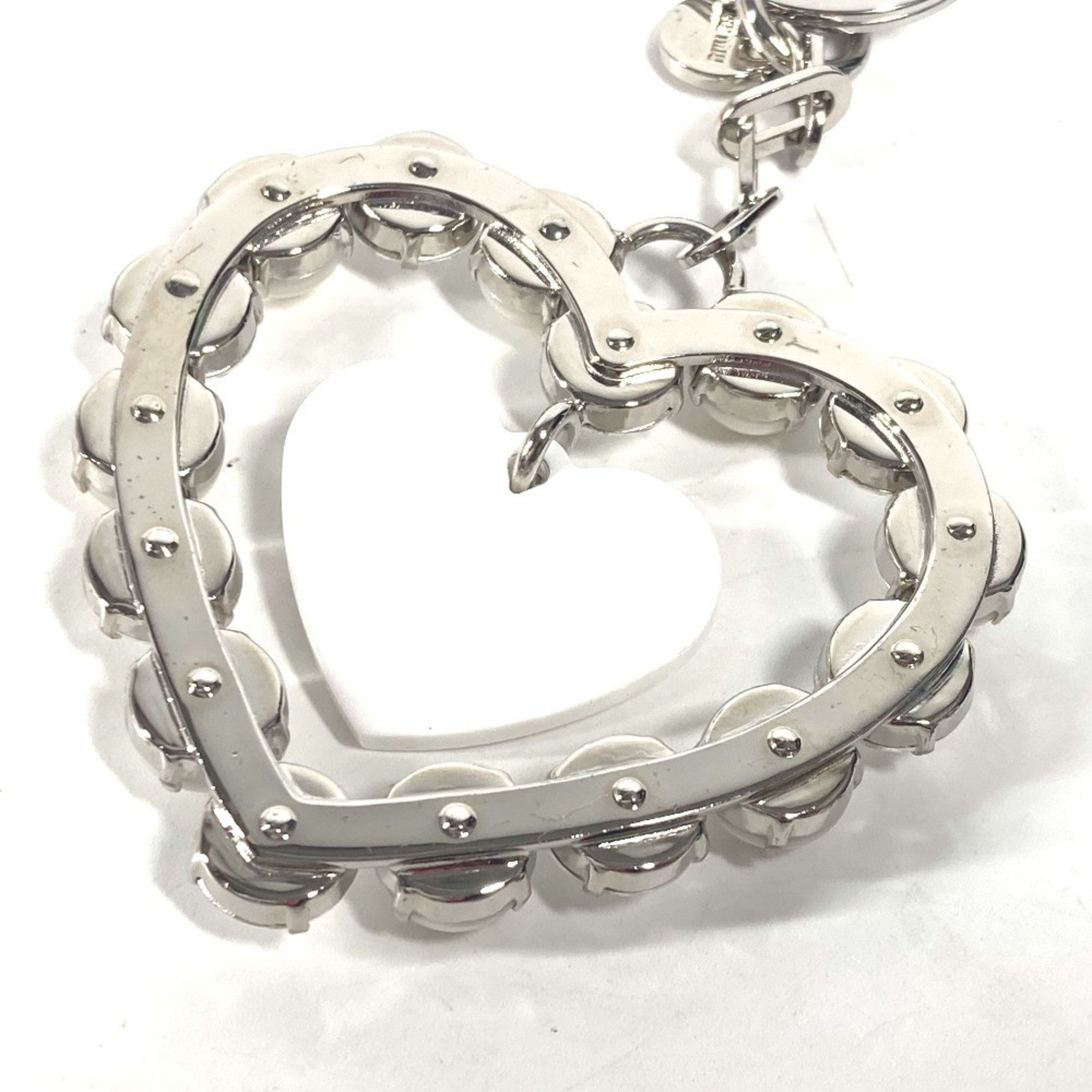 Miu Miu MIU Miu Rhinestone Heart Bag Charm Keychain Metal Women's Silver Size ONE SIZE - 8 Thumbnail