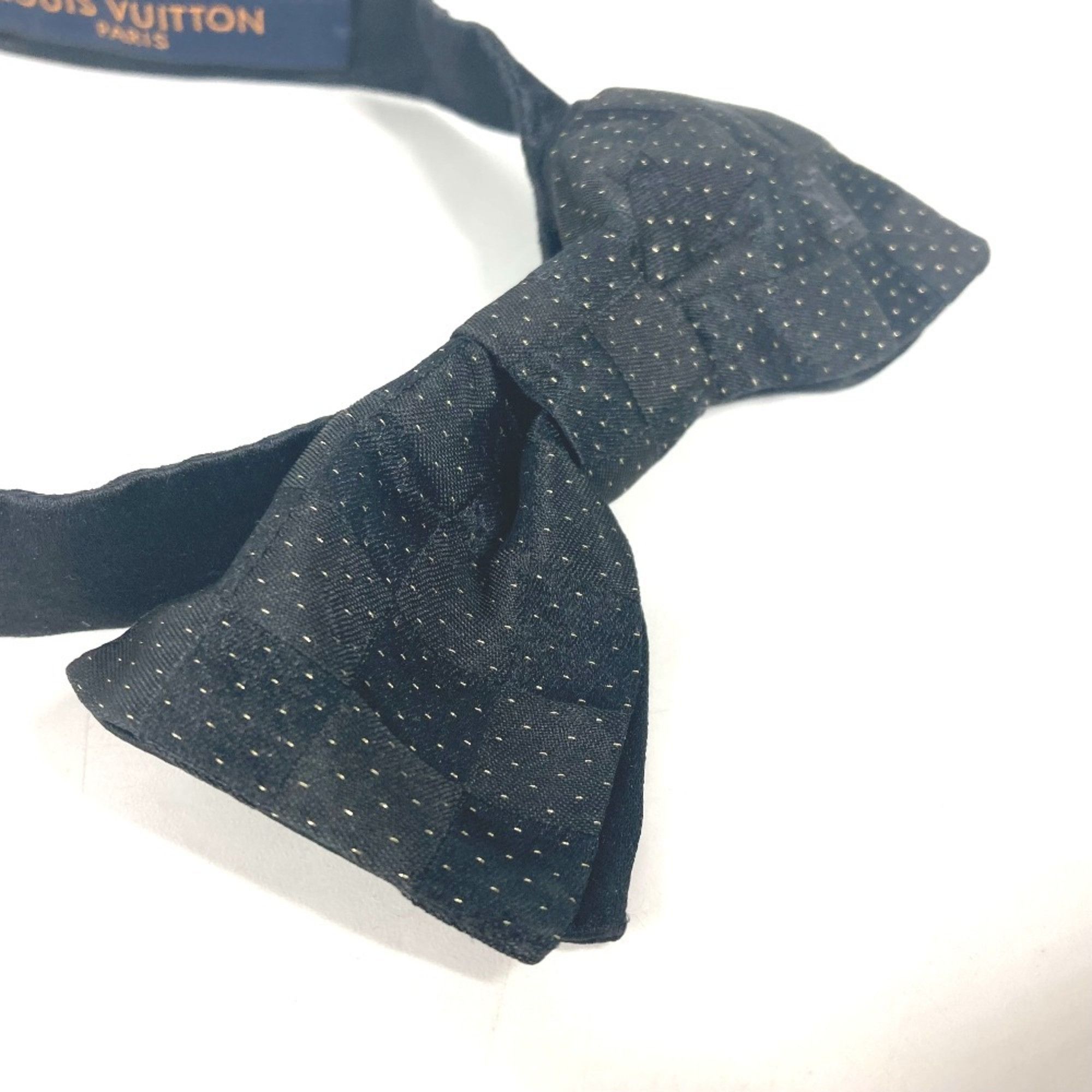 Louis Vuitton LOUIS VUITTON M74722 Bowtie Damier All Bow Tie Ribbon Dot Necktie Silk Men's Black Size ONE SIZE - 6 Thumbnail