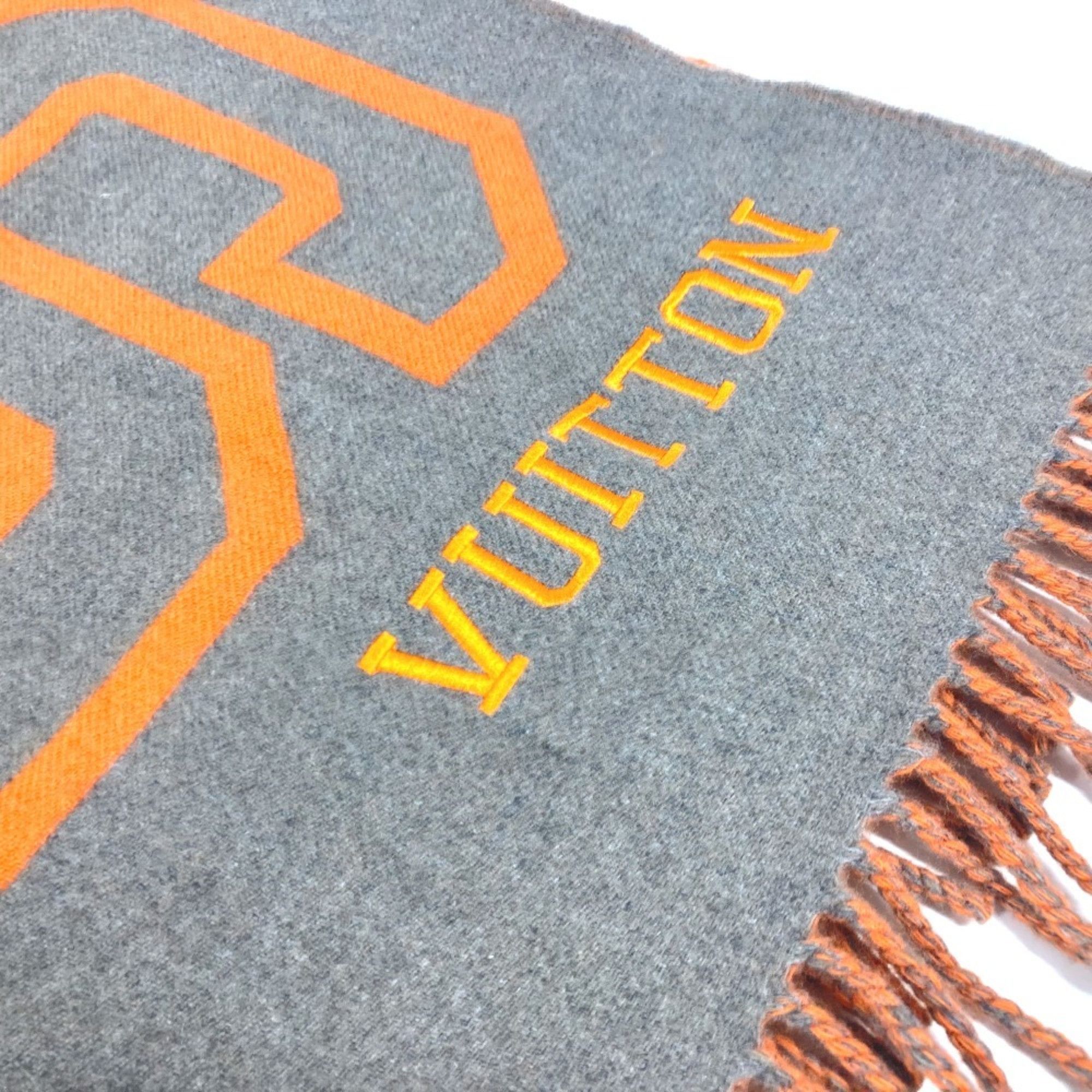 Louis Vuitton LOUIS VUITTON MP2153 Bicolor Echarpe City Fluo Scarf Wool Cashmere Men's Orange Size ONE SIZE - 3 Thumbnail