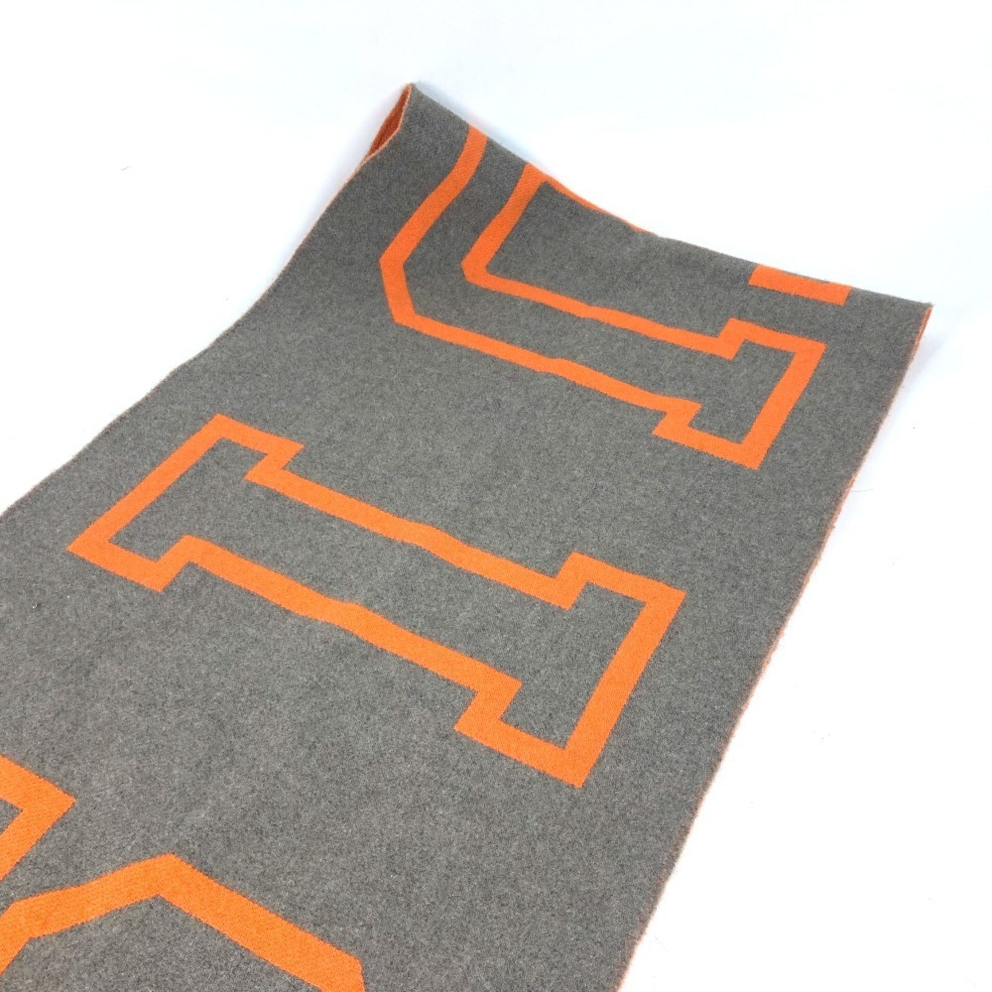 Louis Vuitton LOUIS VUITTON MP2153 Bicolor Echarpe City Fluo Scarf Wool Cashmere Men's Orange Size ONE SIZE - 7 Thumbnail
