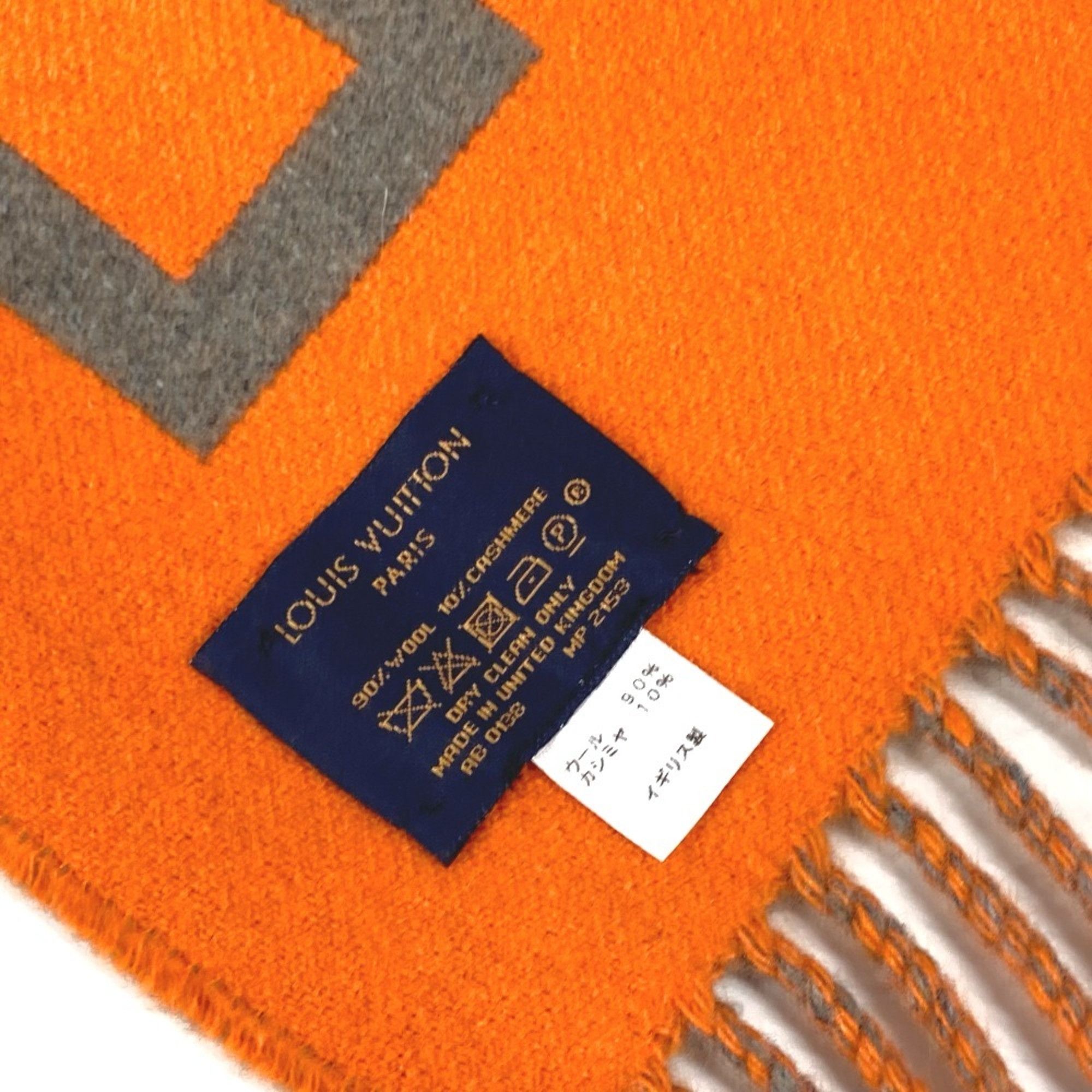 Louis Vuitton LOUIS VUITTON MP2153 Bicolor Echarpe City Fluo Scarf Wool Cashmere Men's Orange Size ONE SIZE - 5 Thumbnail