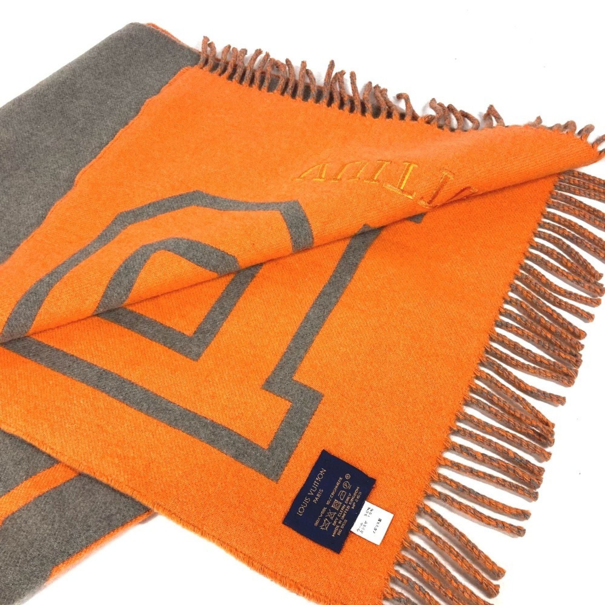 Louis Vuitton LOUIS VUITTON MP2153 Bicolor Echarpe City Fluo Scarf Wool Cashmere Men's Orange Size ONE SIZE - 4 Thumbnail
