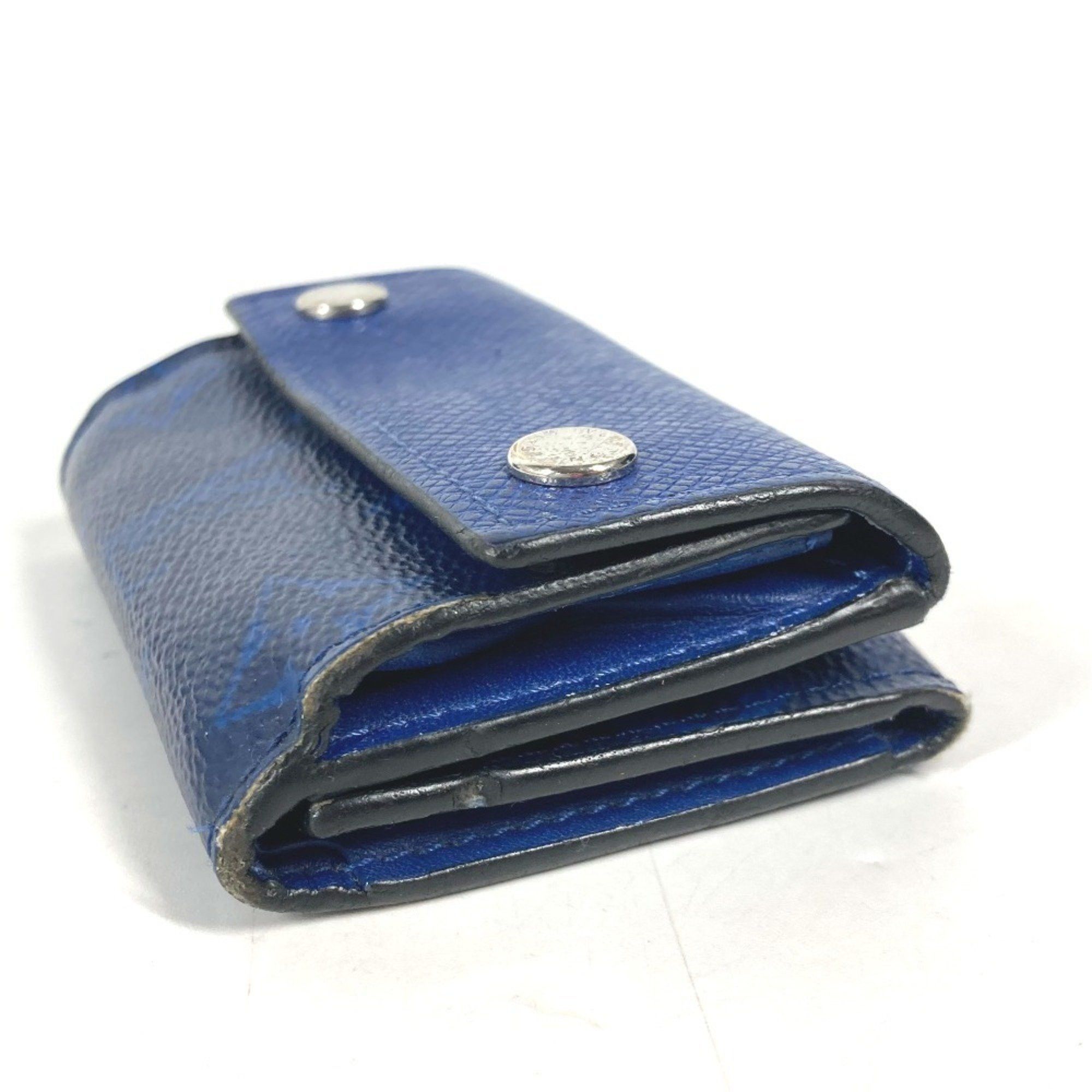 Louis Vuitton LOUIS VUITTON M67620 Taiga Rama Discovery Compact Wallet, Tri-fold Leather, Monogram Canvas, Men's, Blue Size ONE SIZE - 3 Thumbnail