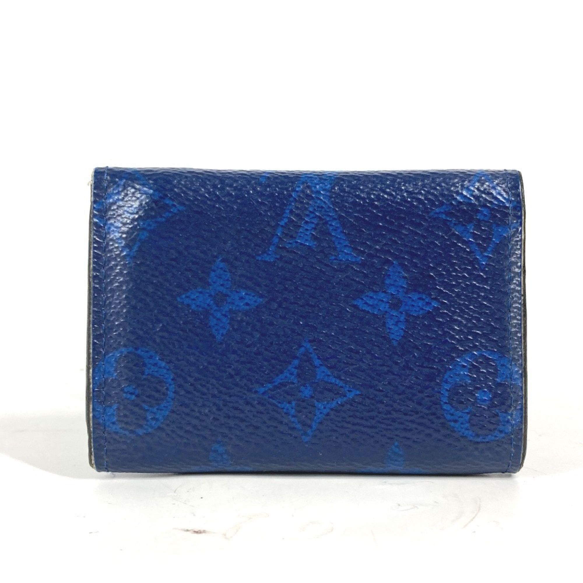 Louis Vuitton LOUIS VUITTON M67620 Taiga Rama Discovery Compact Wallet, Tri-fold Leather, Monogram Canvas, Men's, Blue Size ONE SIZE - 2 Thumbnail