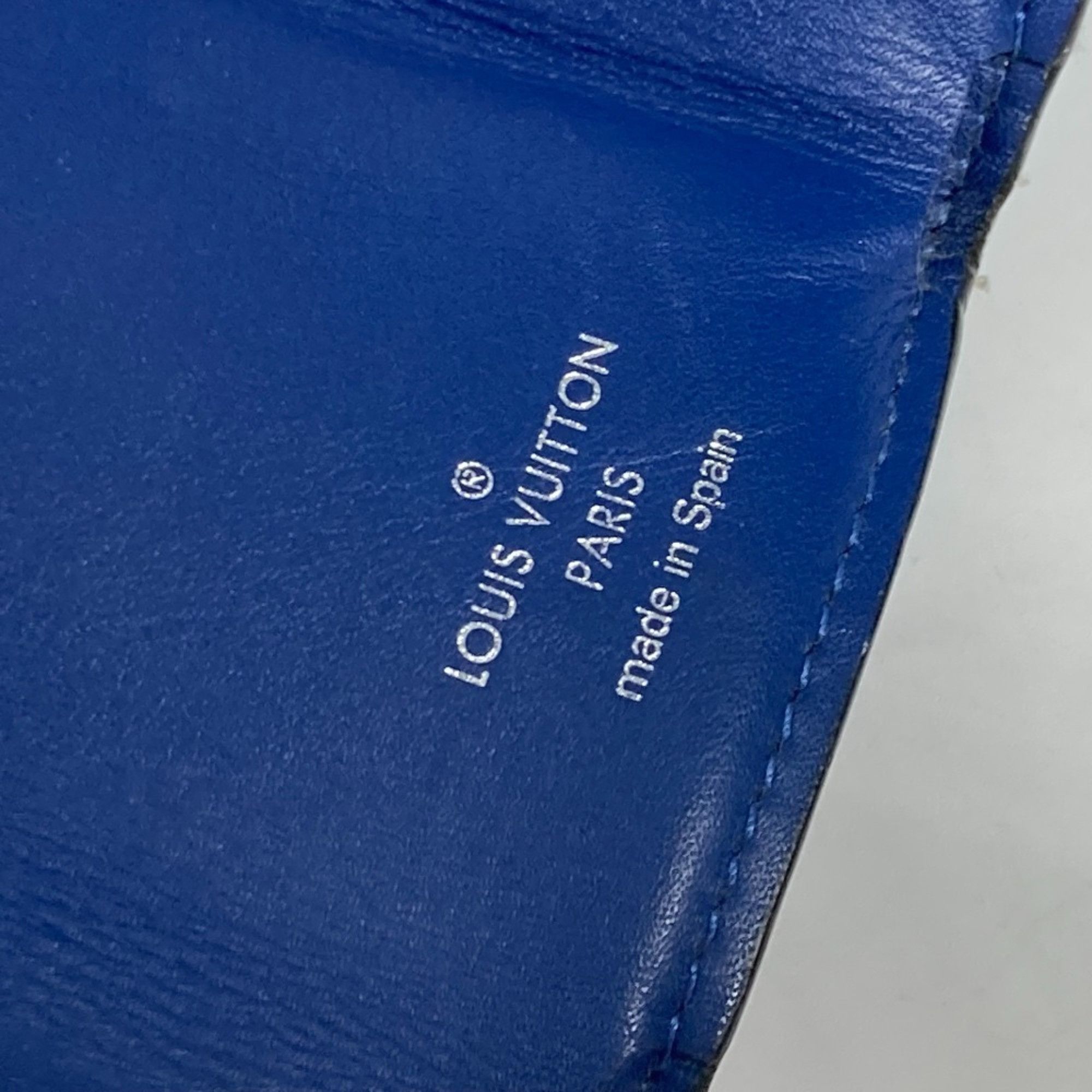 Louis Vuitton LOUIS VUITTON M67620 Taiga Rama Discovery Compact Wallet, Tri-fold Leather, Monogram Canvas, Men's, Blue Size ONE SIZE - 10 Thumbnail