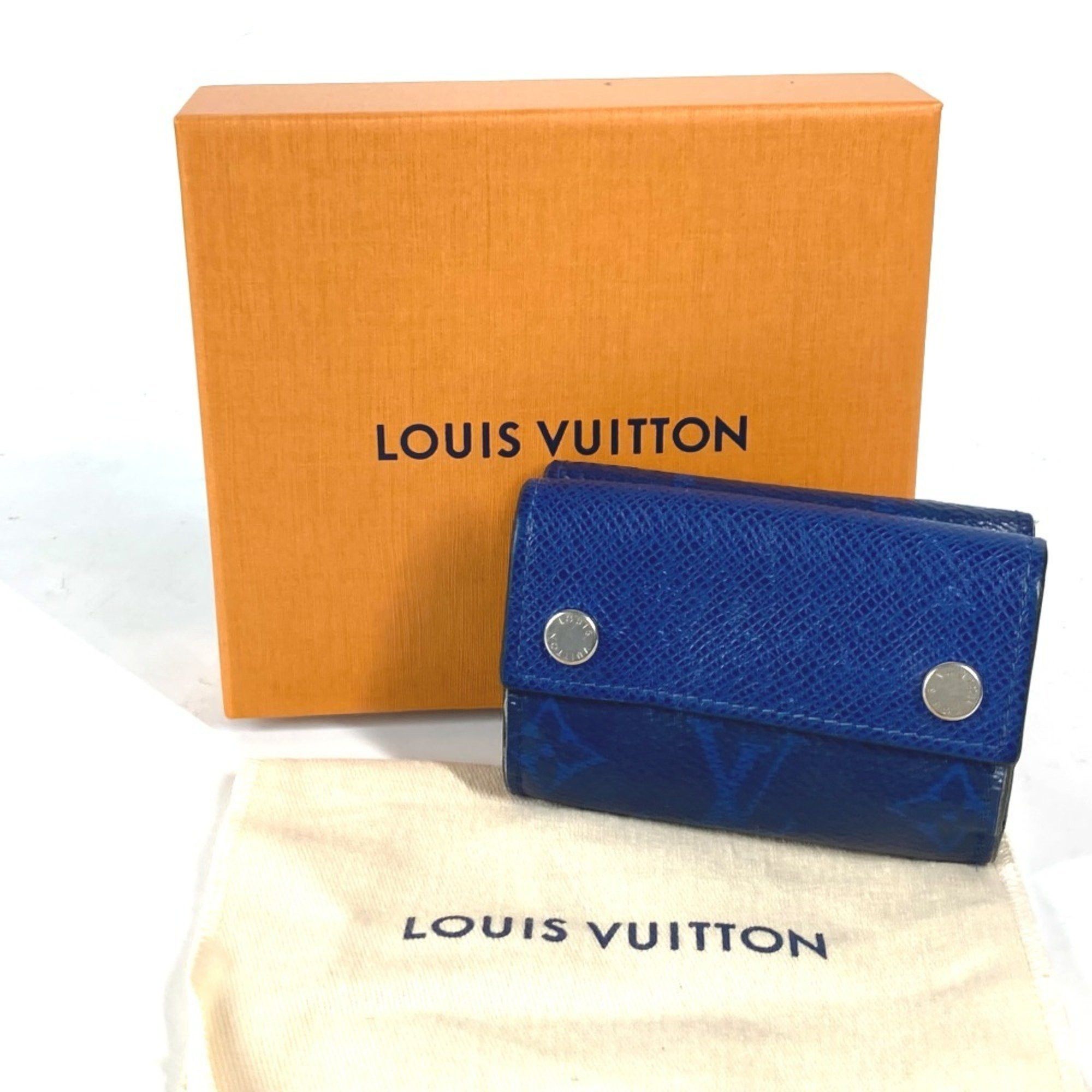Louis Vuitton LOUIS VUITTON M67620 Taiga Rama Discovery Compact Wallet, Tri-fold Leather, Monogram Canvas, Men's, Blue Size ONE SIZE - 12 Thumbnail