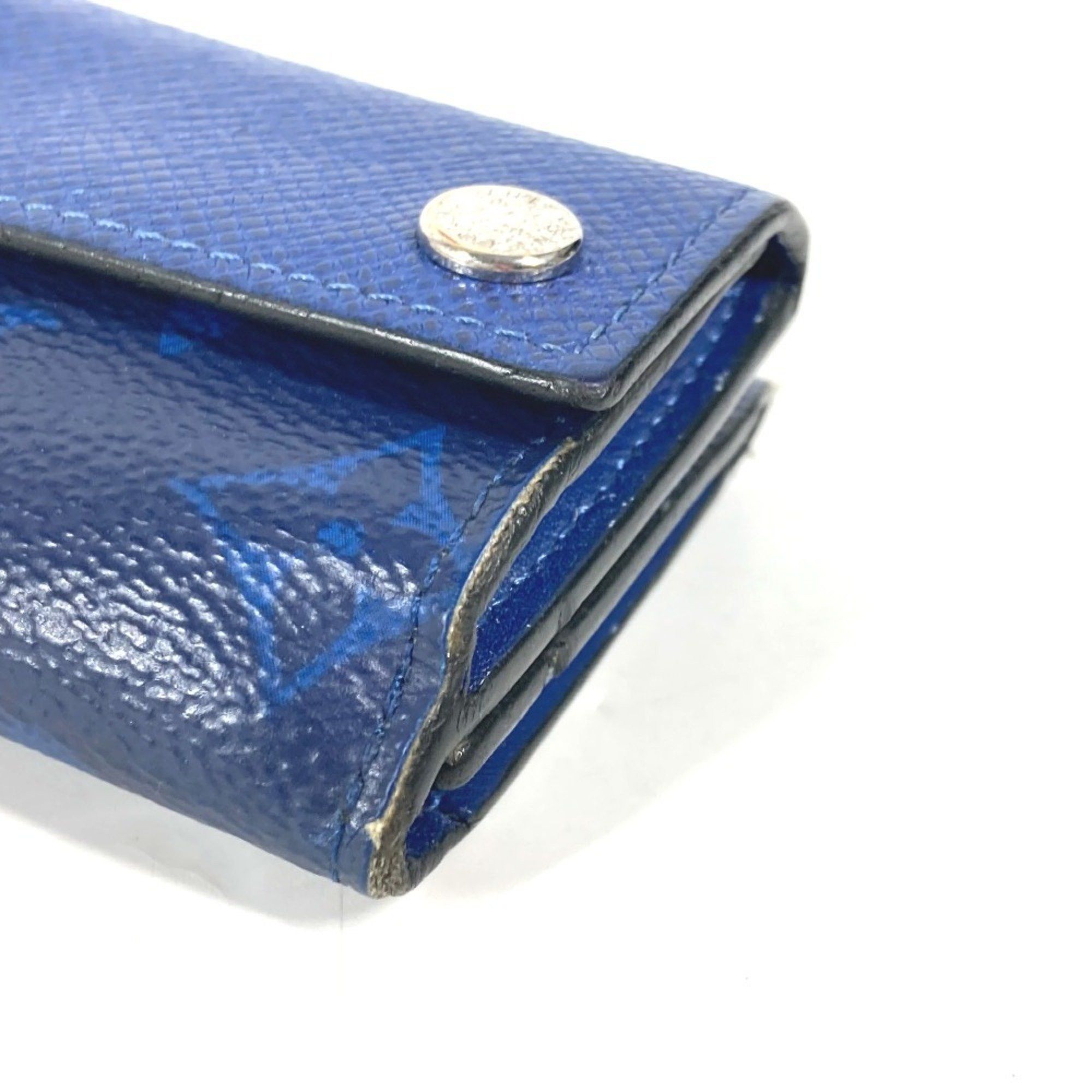Louis Vuitton LOUIS VUITTON M67620 Taiga Rama Discovery Compact Wallet, Tri-fold Leather, Monogram Canvas, Men's, Blue Size ONE SIZE - 5 Thumbnail