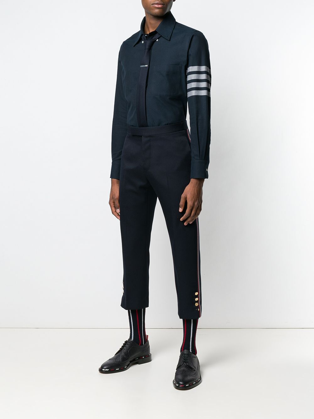 Thom Browne 4-BAR LONG-SLEEVE COTTON SHIRT Size US S / EU 44-46 / 1 - 2 Thumbnail