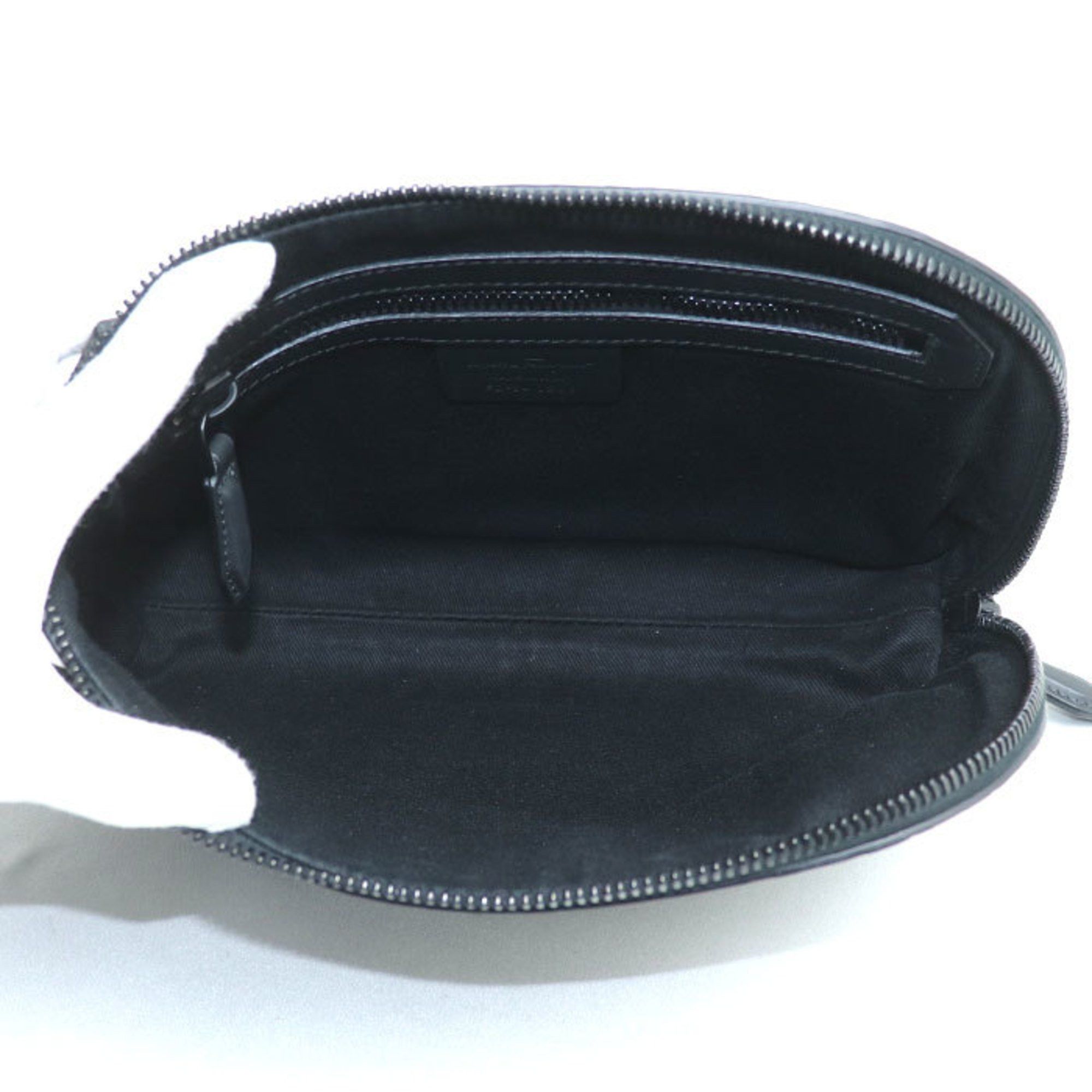 Salvatore Ferragamo Salvatore Ferragamo Gancini Monogram Pouch Clutch Bag Black FZ-24 1206 Men's Size ONE SIZE - 3 Thumbnail