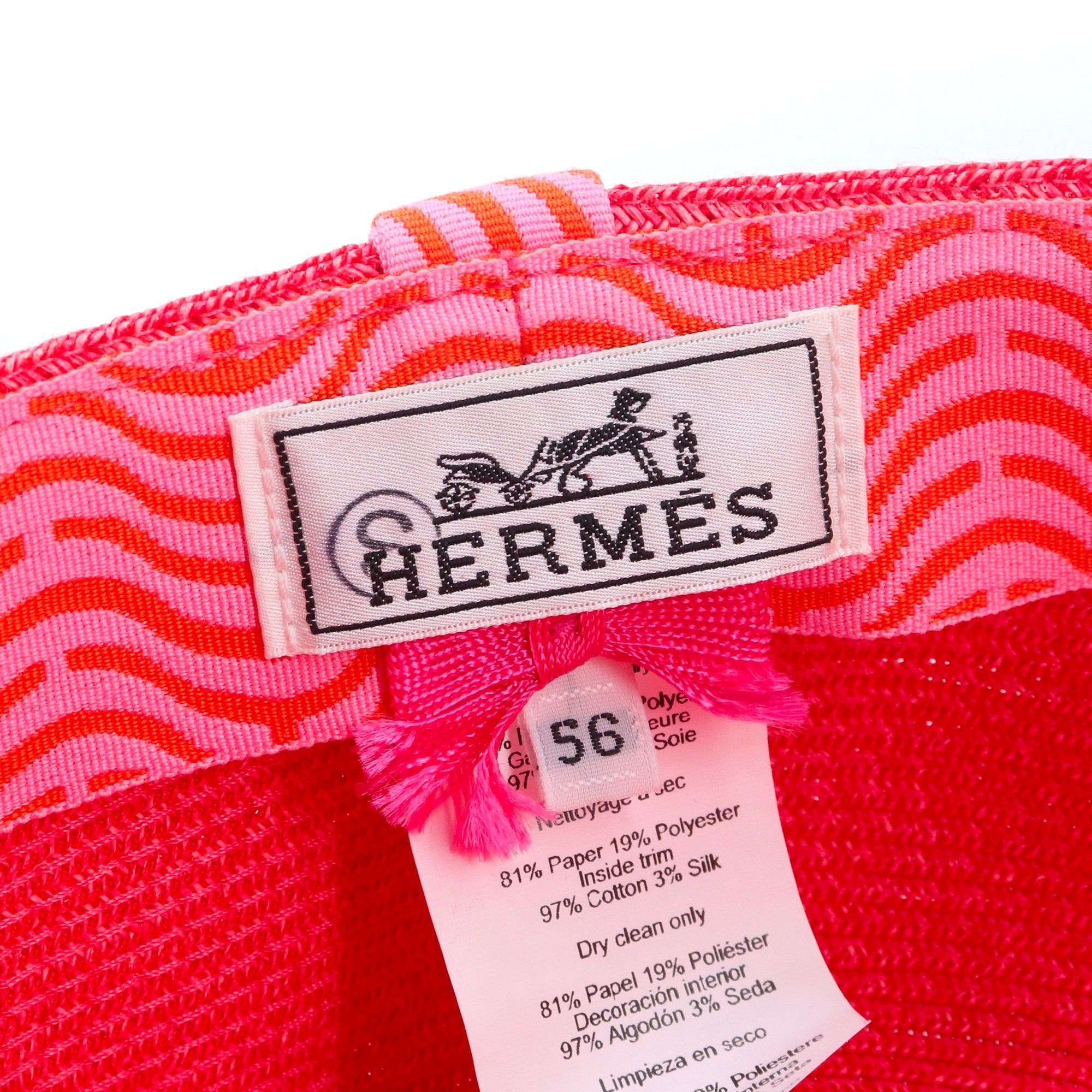 Hermes HERMÈS - Galatee Hermès cap in pink paper (T56) Size ONE SIZE - 6 Thumbnail