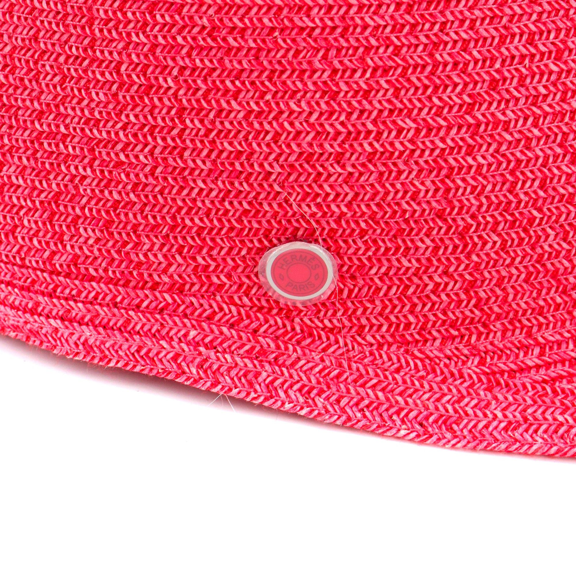 Hermes HERMÈS - Galatee Hermès cap in pink paper (T56) Size ONE SIZE - 3 Thumbnail