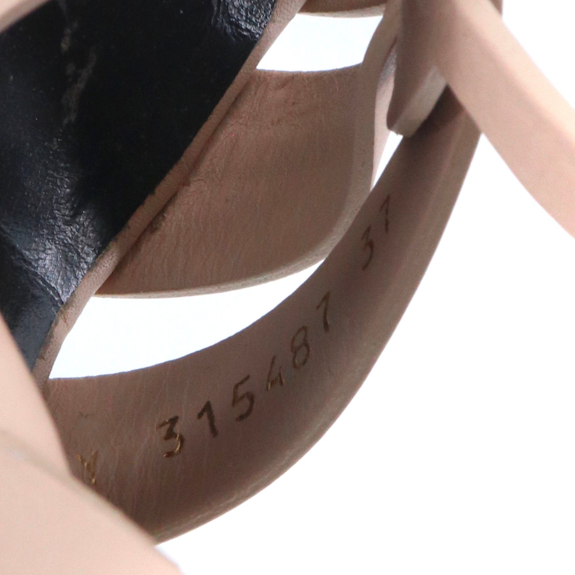 Saint Laurent Paris SAINT LAURENT - Saint Laurent Tribute platform sandals in beige smooth leather (T37) Size US 6 / IT 36 - 8 Thumbnail
