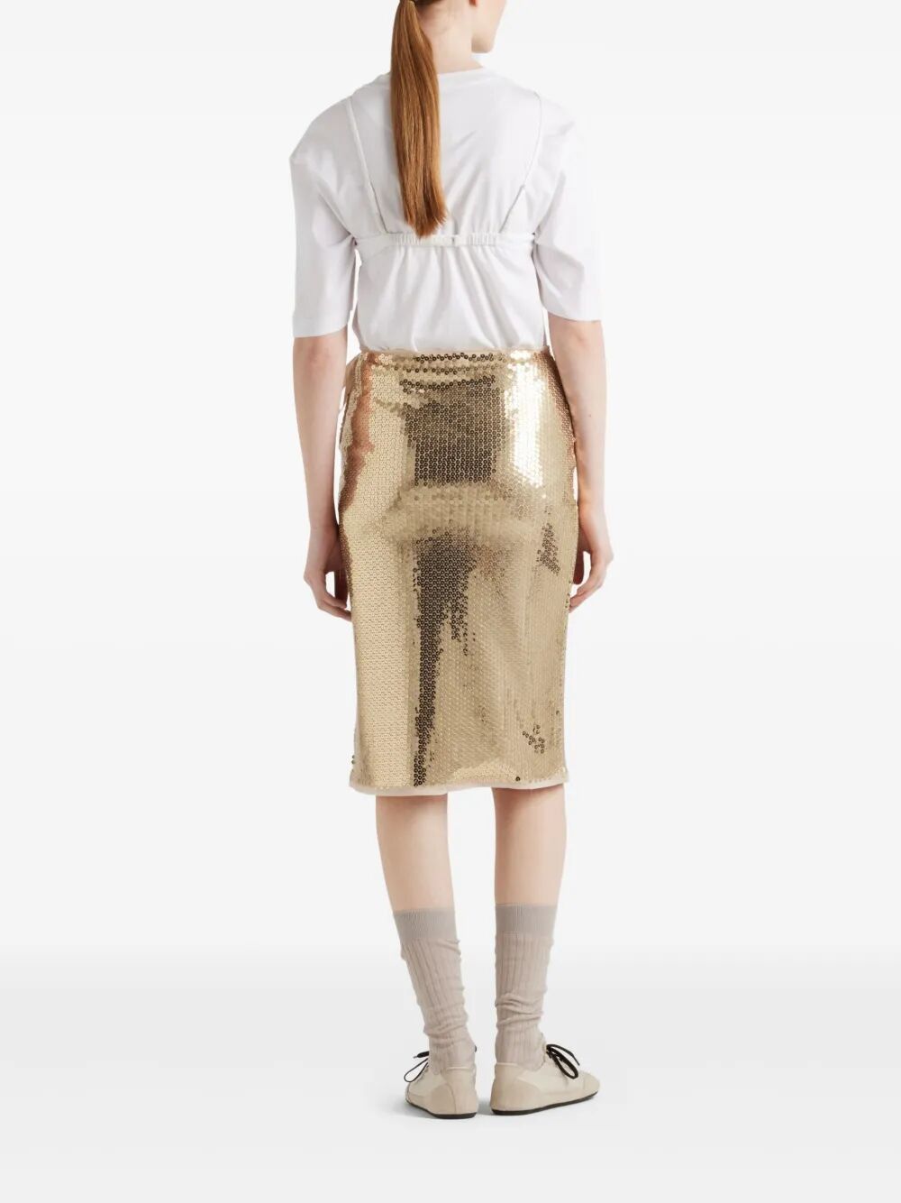 Prada SEQUINED PENCIL SKIRT Size 28" / US 6 / IT 42 - 3 Thumbnail