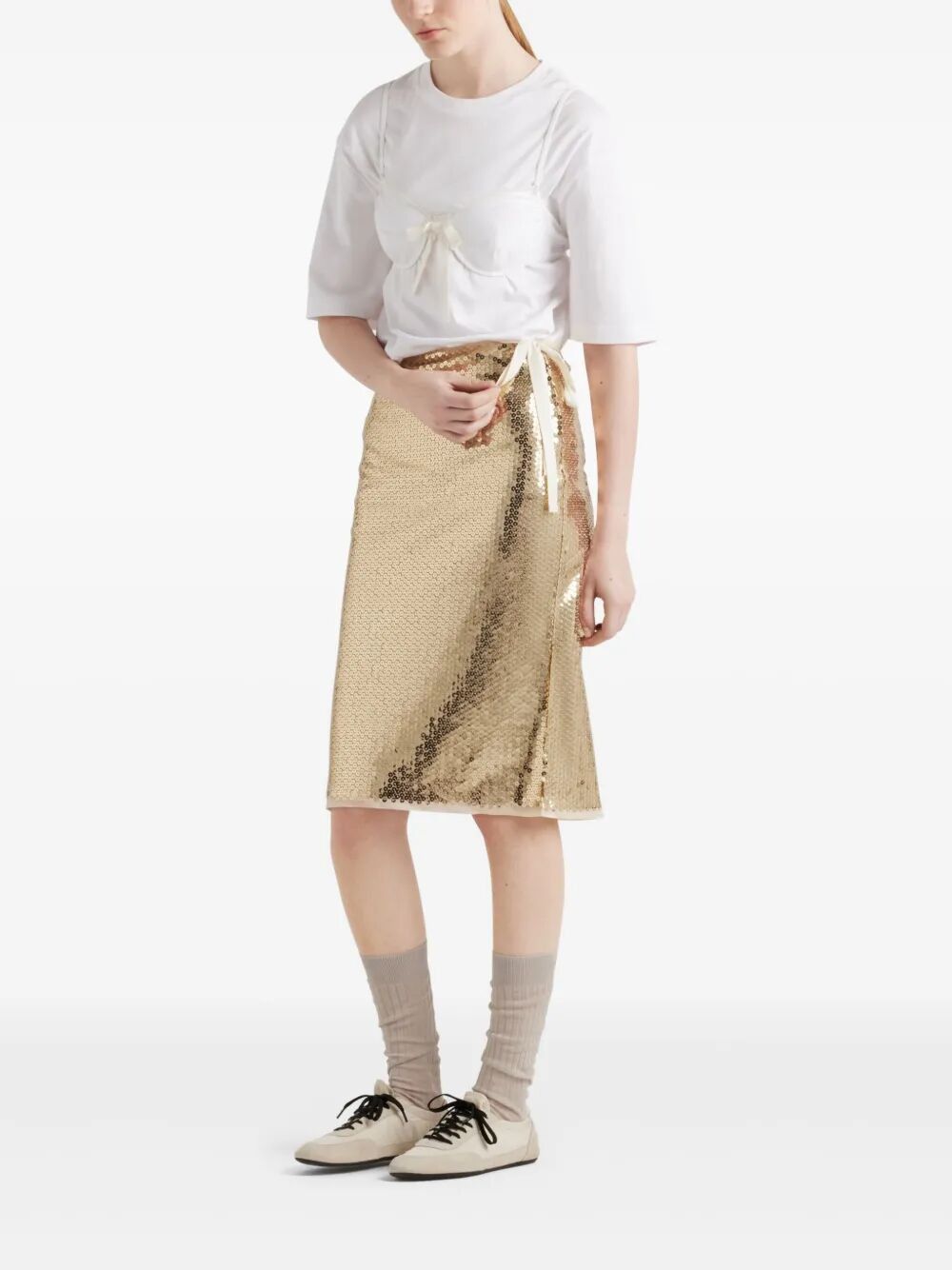 Prada SEQUINED PENCIL SKIRT Size 28" / US 6 / IT 42 - 4 Thumbnail