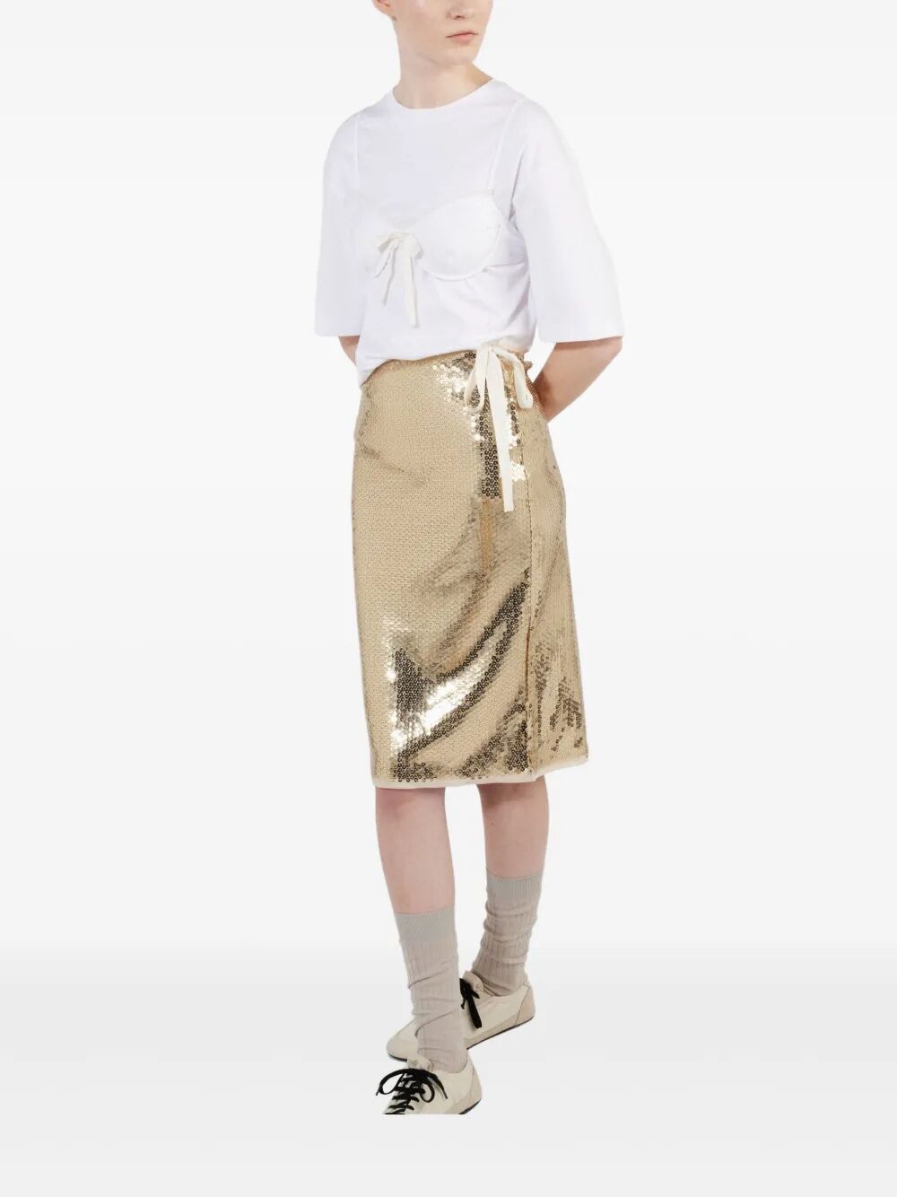 Prada SEQUINED PENCIL SKIRT Size 28" / US 6 / IT 42 - 2 Thumbnail
