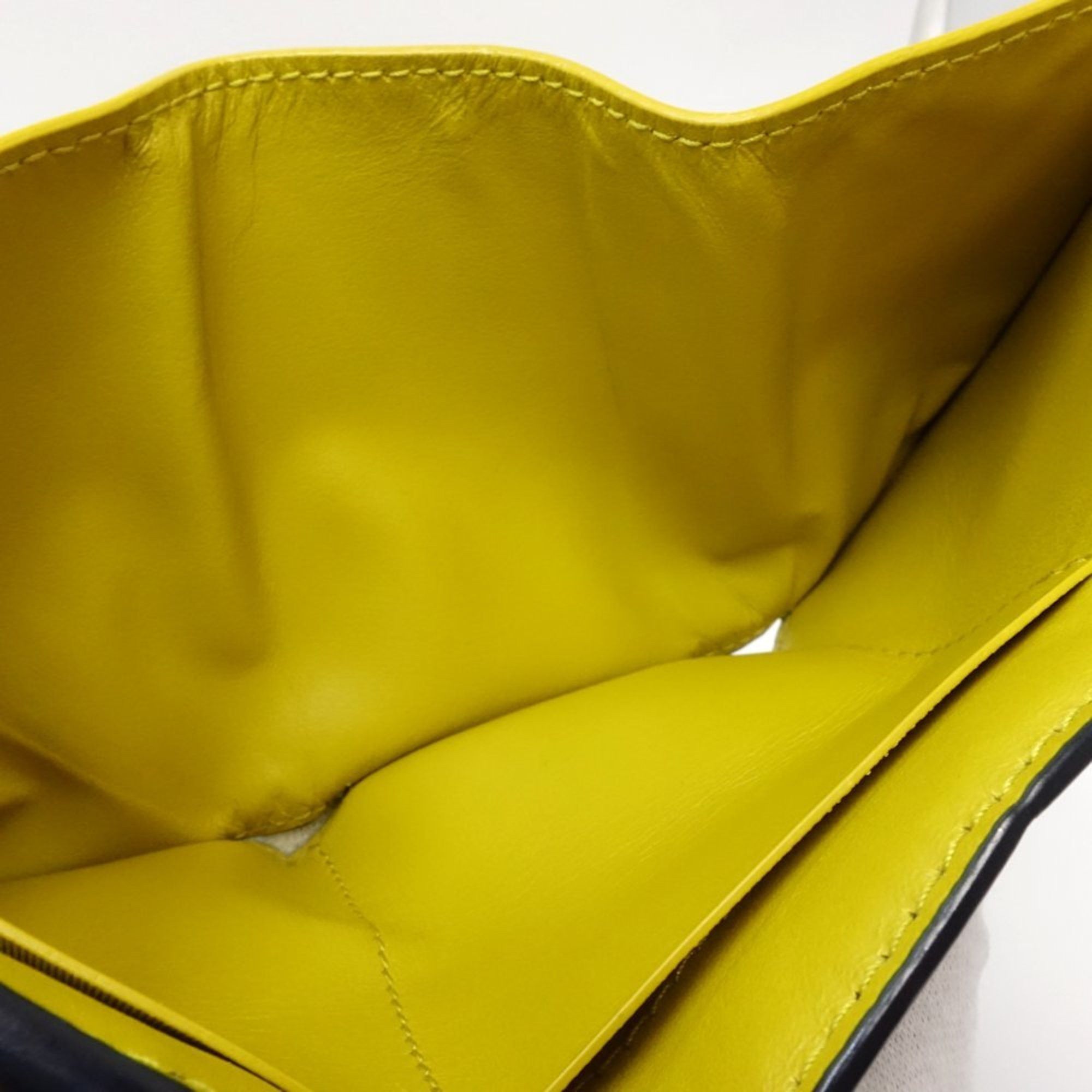 Bottega Veneta BOTTEGAVENETA Bottega Veneta Tri-fold Wallet Intrecciato Tiny Leather Navy Yellow 181059 Size ONE SIZE - 7 Thumbnail