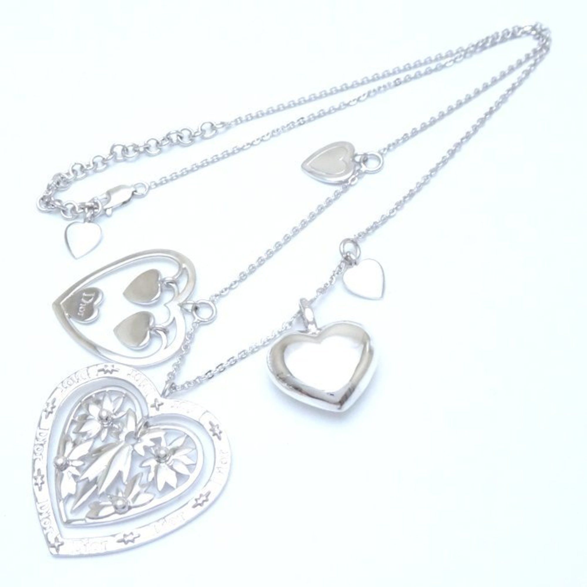 Dior Christian Dior Necklace Heart Motif Silver 925 292967 Size ONE SIZE - 3 Thumbnail