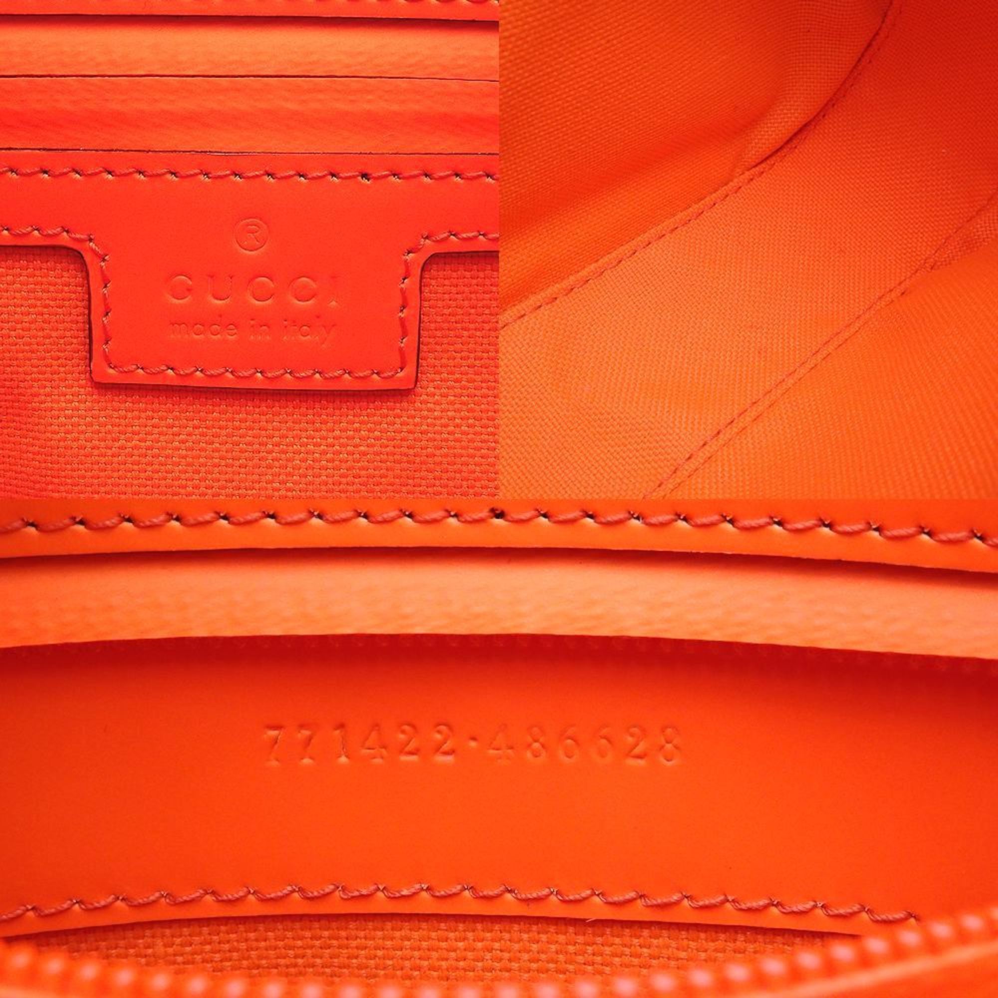 Gucci Gucci Belt Bag 771422 Body GG Rubber Effect Leather Bright Orange 352032 Size ONE SIZE - 8 Thumbnail