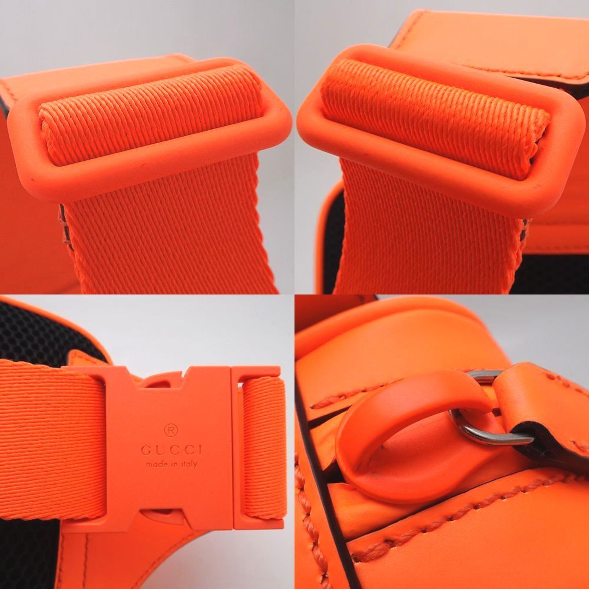 Gucci Gucci Belt Bag 771422 Body GG Rubber Effect Leather Bright Orange 352032 Size ONE SIZE - 6 Thumbnail