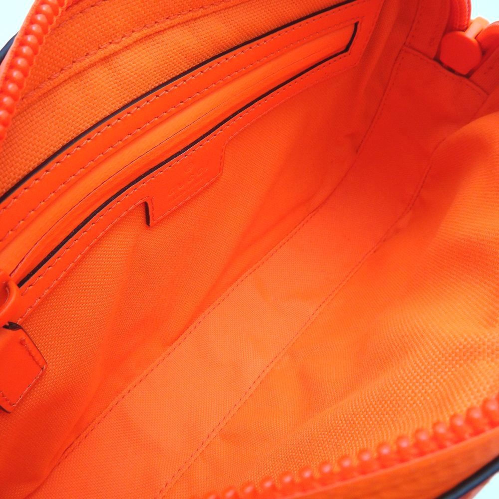 Gucci Gucci Belt Bag 771422 Body GG Rubber Effect Leather Bright Orange 352032 Size ONE SIZE - 7 Thumbnail