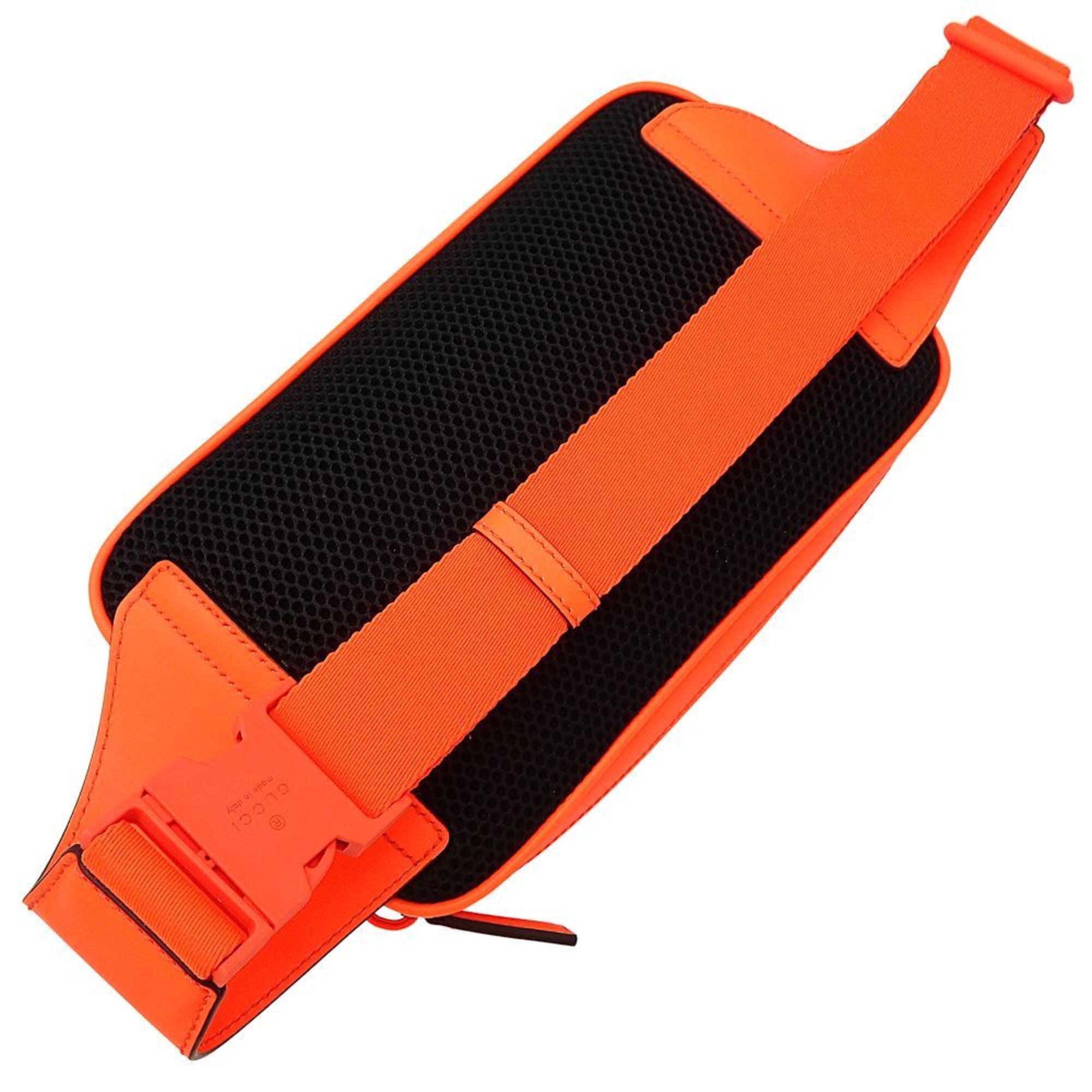Gucci Gucci Belt Bag 771422 Body GG Rubber Effect Leather Bright Orange 352032 Size ONE SIZE - 3 Thumbnail