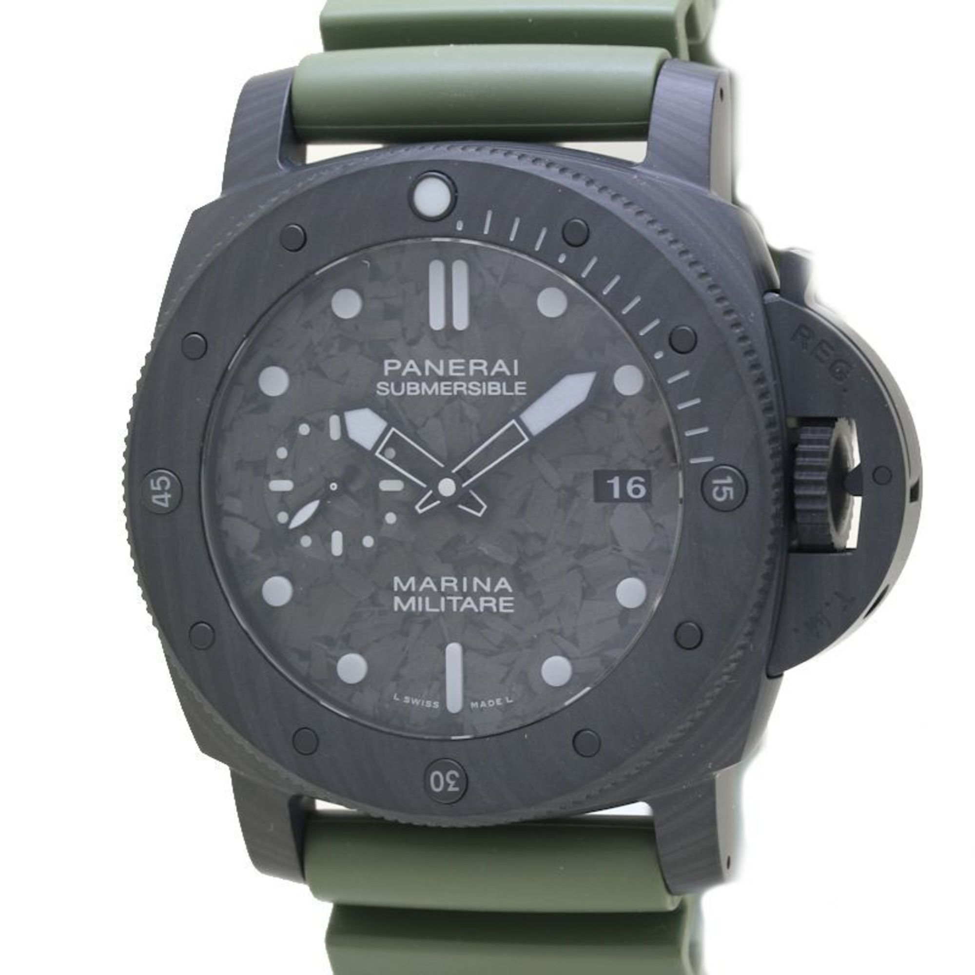 Panerai PANERAI Submersible PAM00979 Marina Militaire Carbotech Automatic Watch Carbon x Rubber Men's 39747 Size ONE SIZE - 10 Thumbnail