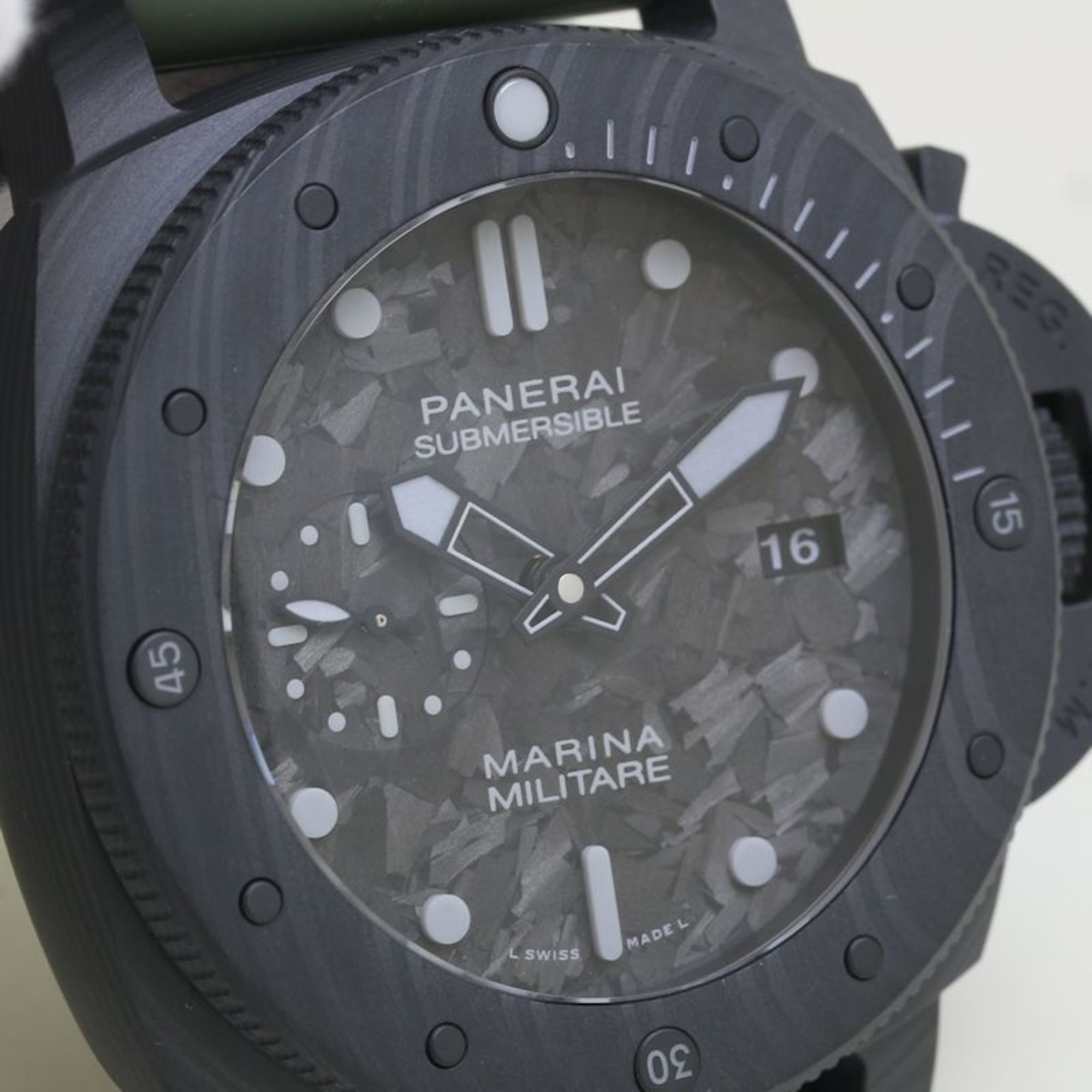 Panerai PANERAI Submersible PAM00979 Marina Militaire Carbotech Automatic Watch Carbon x Rubber Men's 39747 Size ONE SIZE - 6 Thumbnail