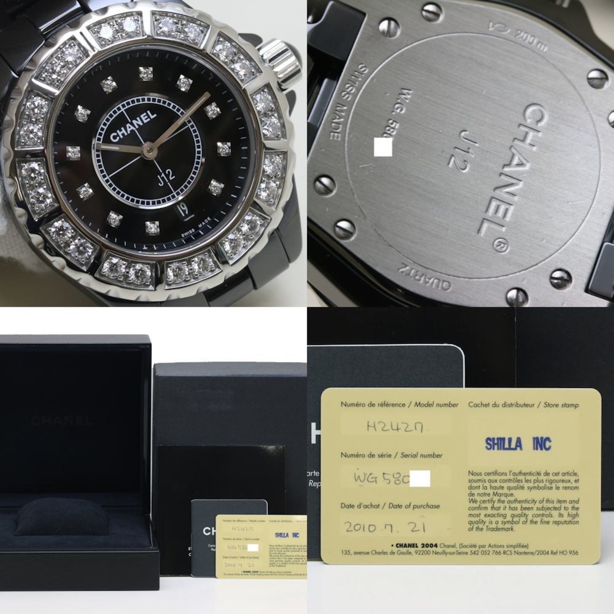 Chanel CHANEL J12 Bezel Diamond H2427 Black Ceramic x Stainless Steel Ladies 39763 Watch Size ONE SIZE - 9 Thumbnail