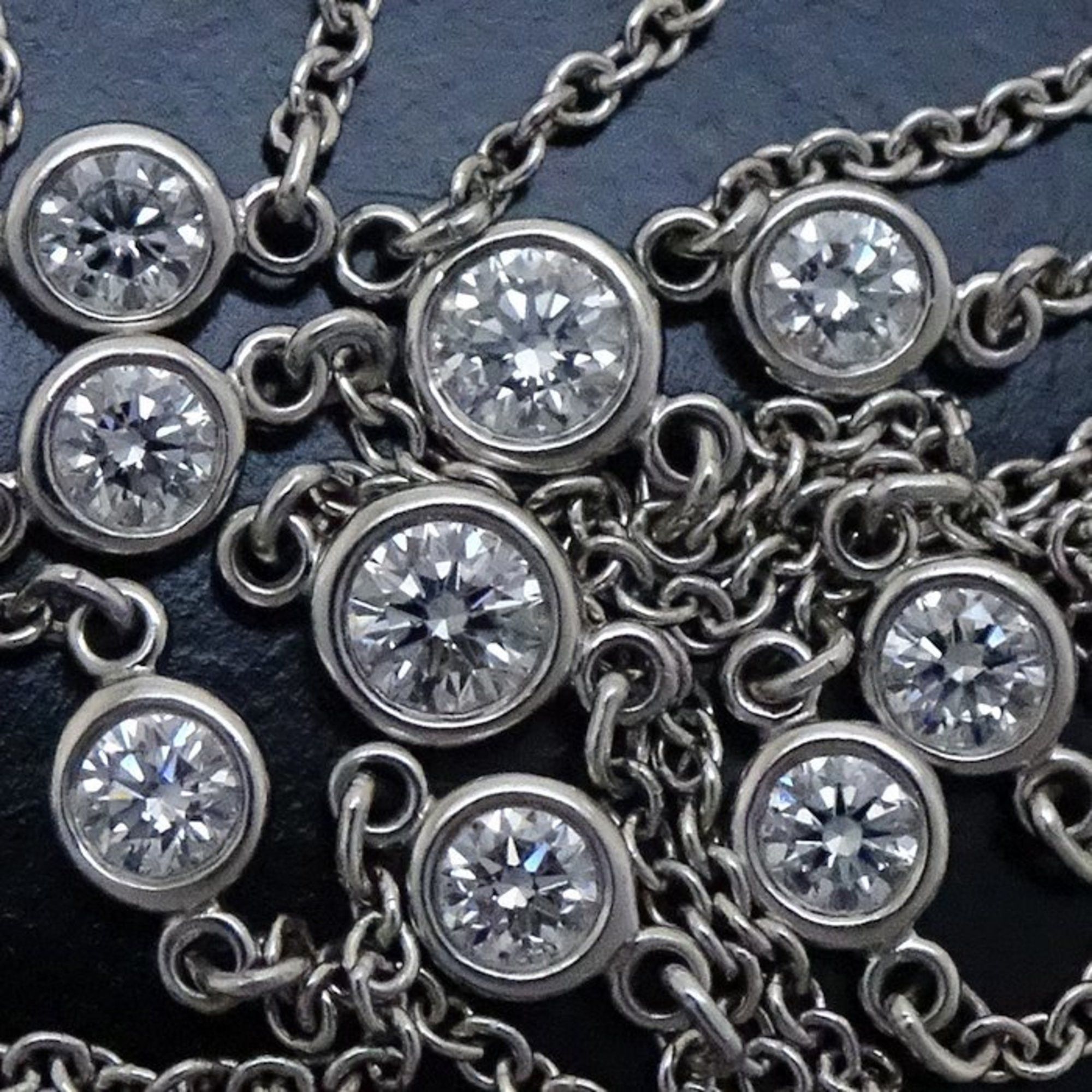 Tiffany & Co. TIFFANY & Co. Tiffany by the Yard Necklace 9P Diamond 77cm Long Elsa Peretti Pt950 Platinum 293005 Size ONE SIZE - 4 Thumbnail