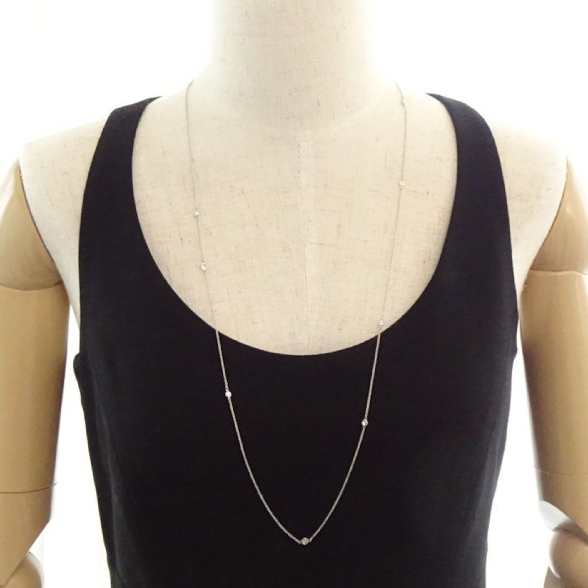 Tiffany & Co. TIFFANY & Co. Tiffany by the Yard Necklace 9P Diamond 77cm Long Elsa Peretti Pt950 Platinum 293005 Size ONE SIZE - 2 Thumbnail