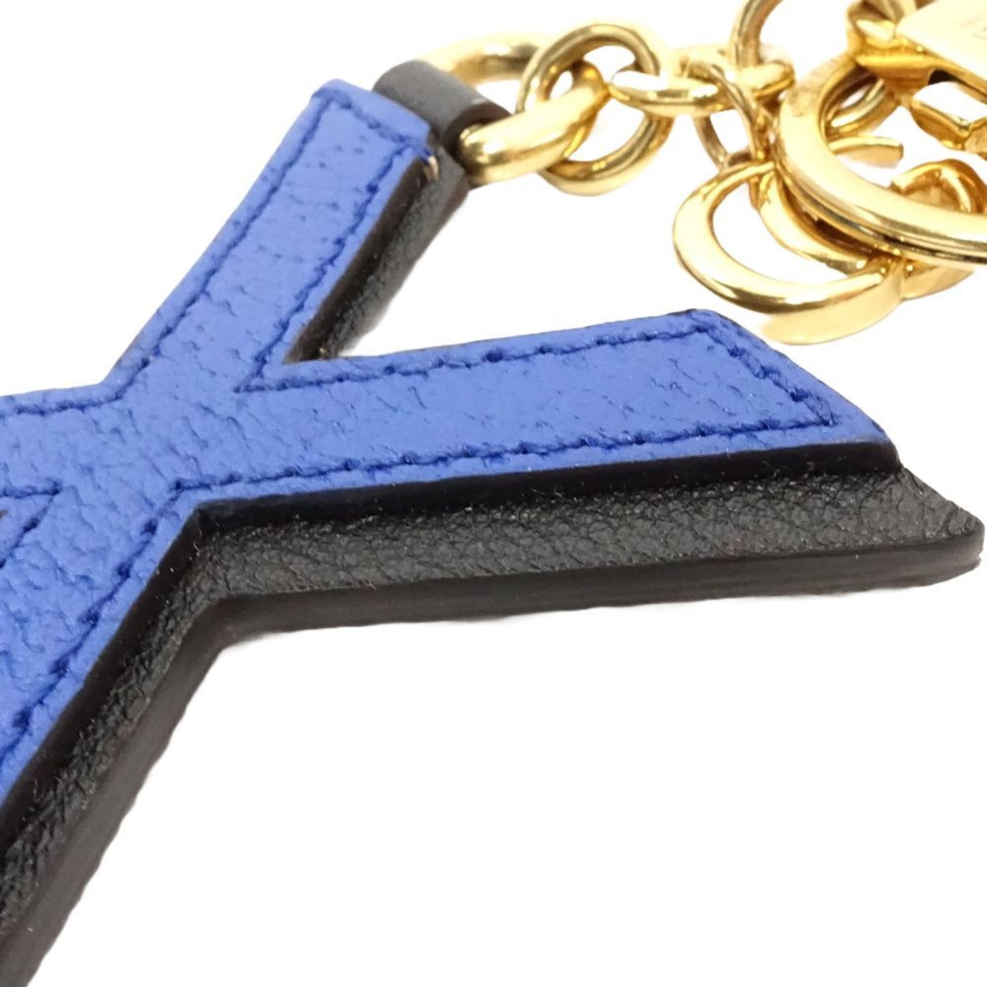 Gucci Gucci Key Ring 727662 Alphabet X Bag Charm Leather Beige Blue Black 181121 Size ONE SIZE - 6 Thumbnail