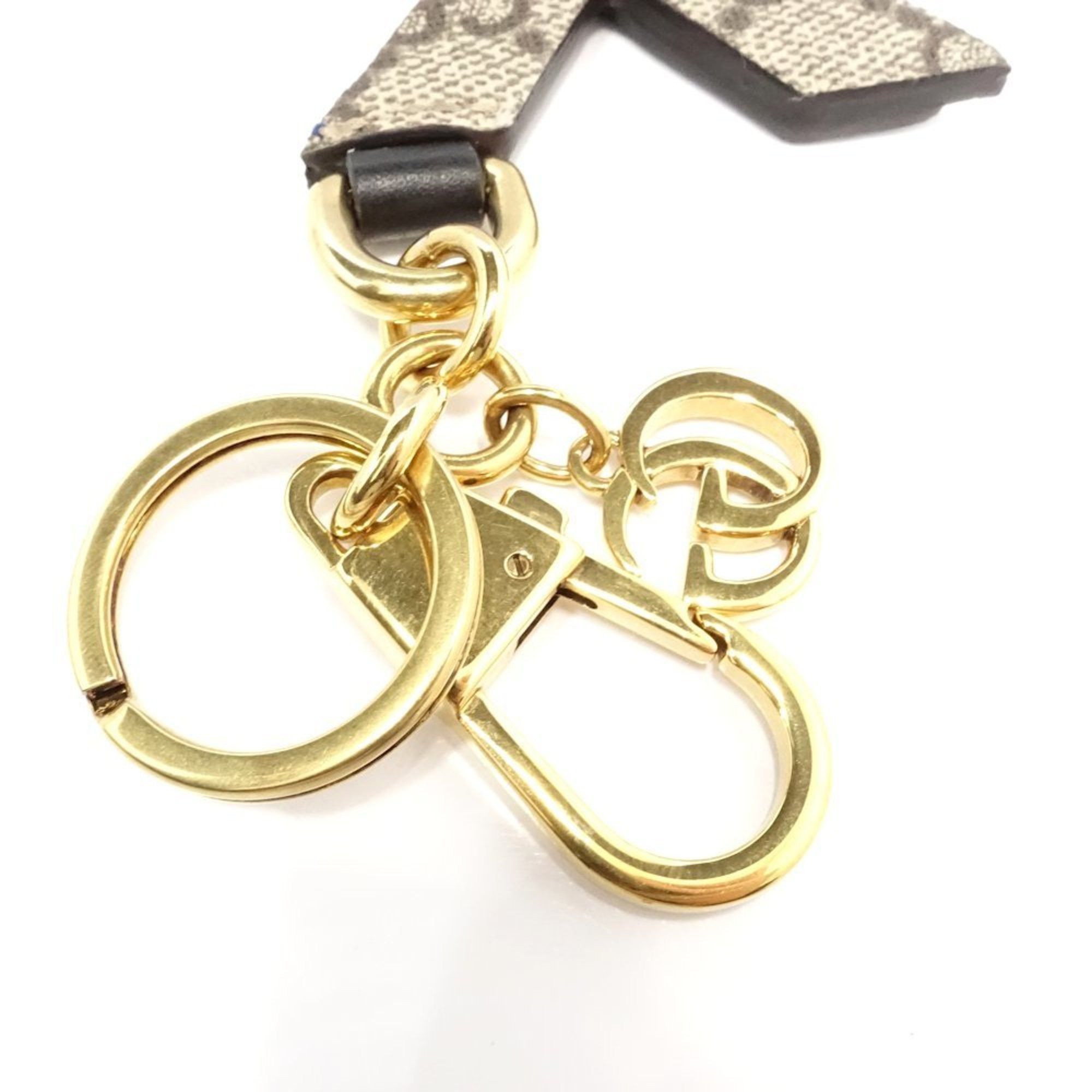 Gucci Gucci Key Ring 727662 Alphabet X Bag Charm Leather Beige Blue Black 181121 Size ONE SIZE - 3 Thumbnail