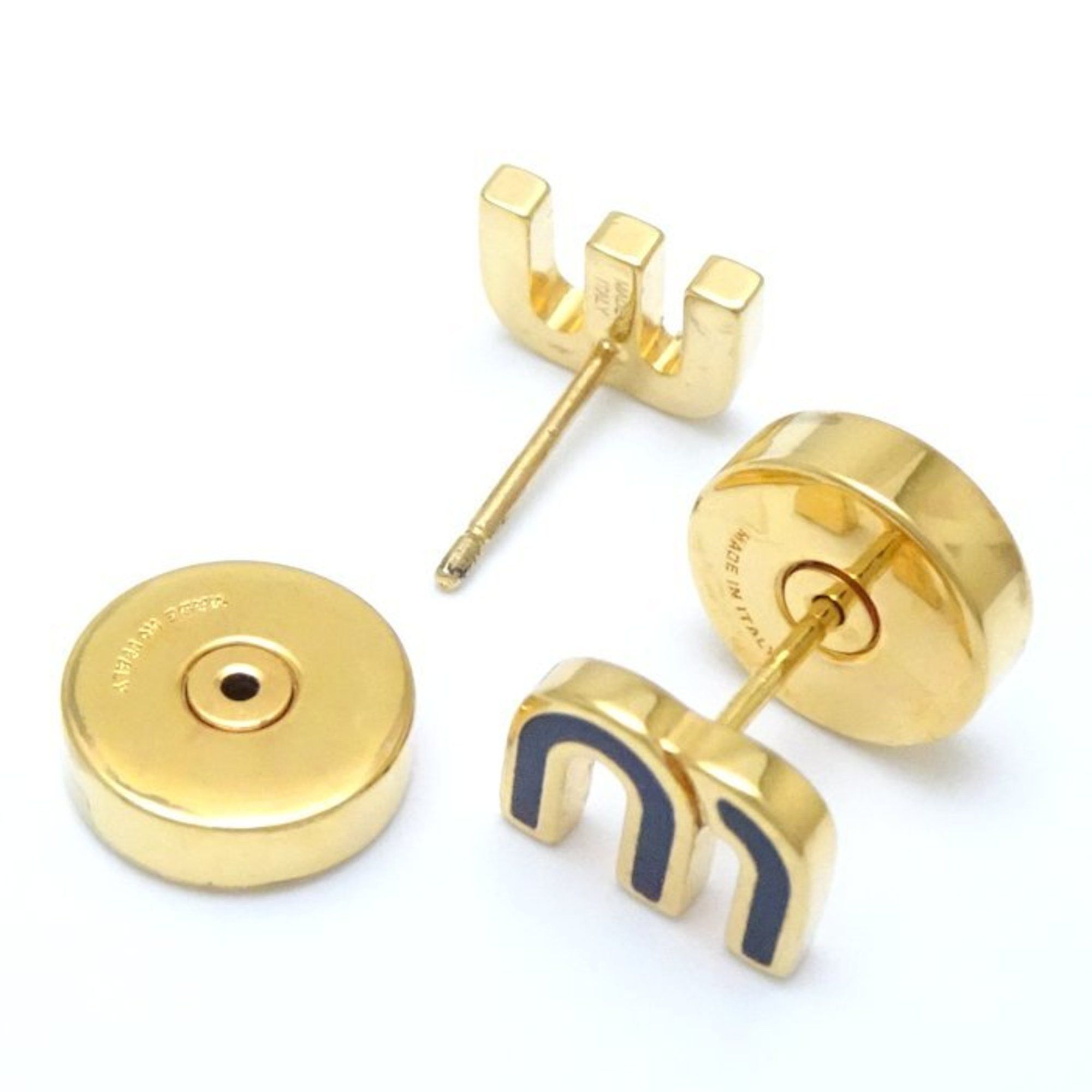 Miu Miu MIUMIU Miu Earrings BALTICO Dark Navy GP Gold Plated 293054 Size ONE SIZE - 3 Thumbnail