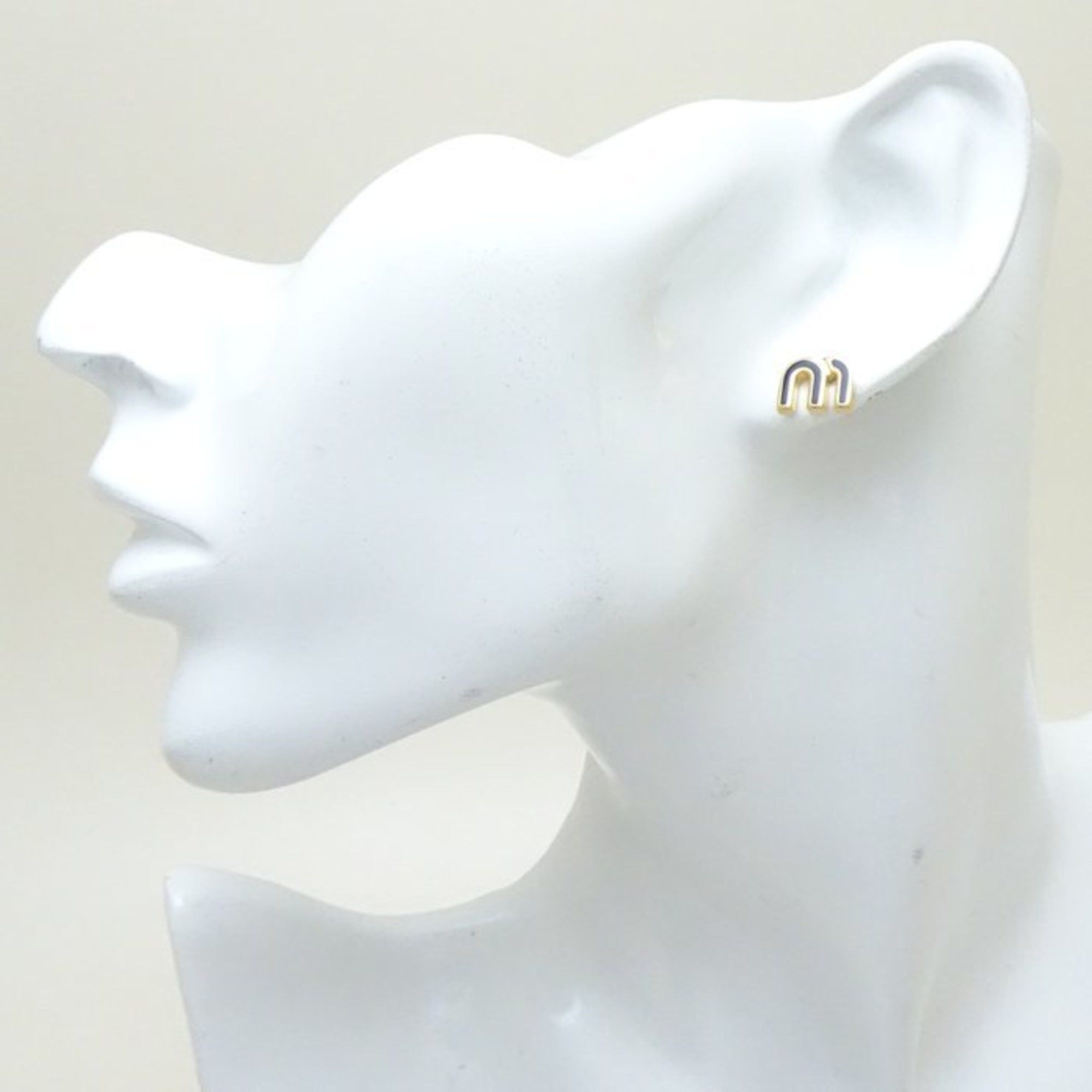 Miu Miu MIUMIU Miu Earrings BALTICO Dark Navy GP Gold Plated 293054 Size ONE SIZE - 2 Thumbnail