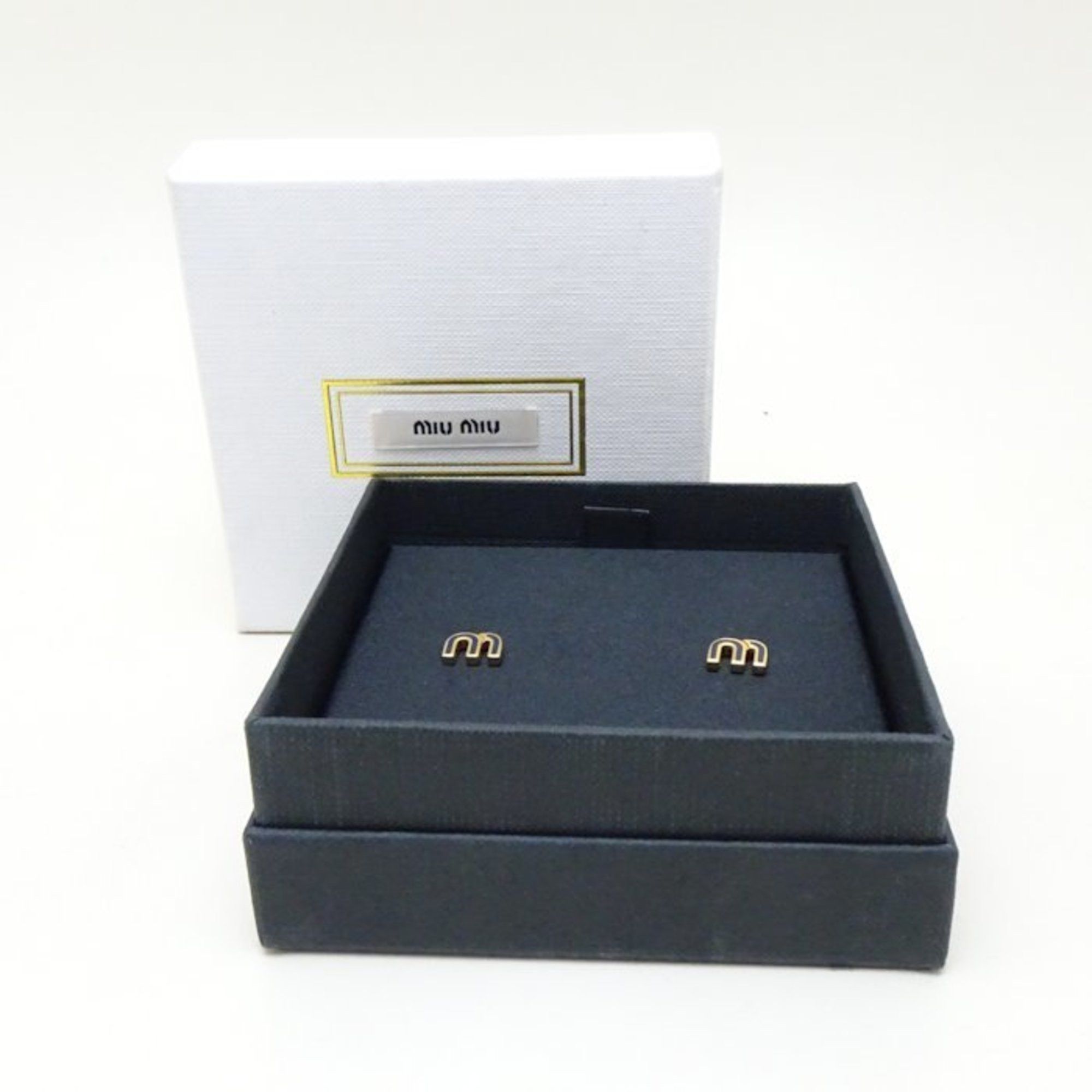 Miu Miu MIUMIU Miu Earrings BALTICO Dark Navy GP Gold Plated 293054 Size ONE SIZE - 6 Thumbnail