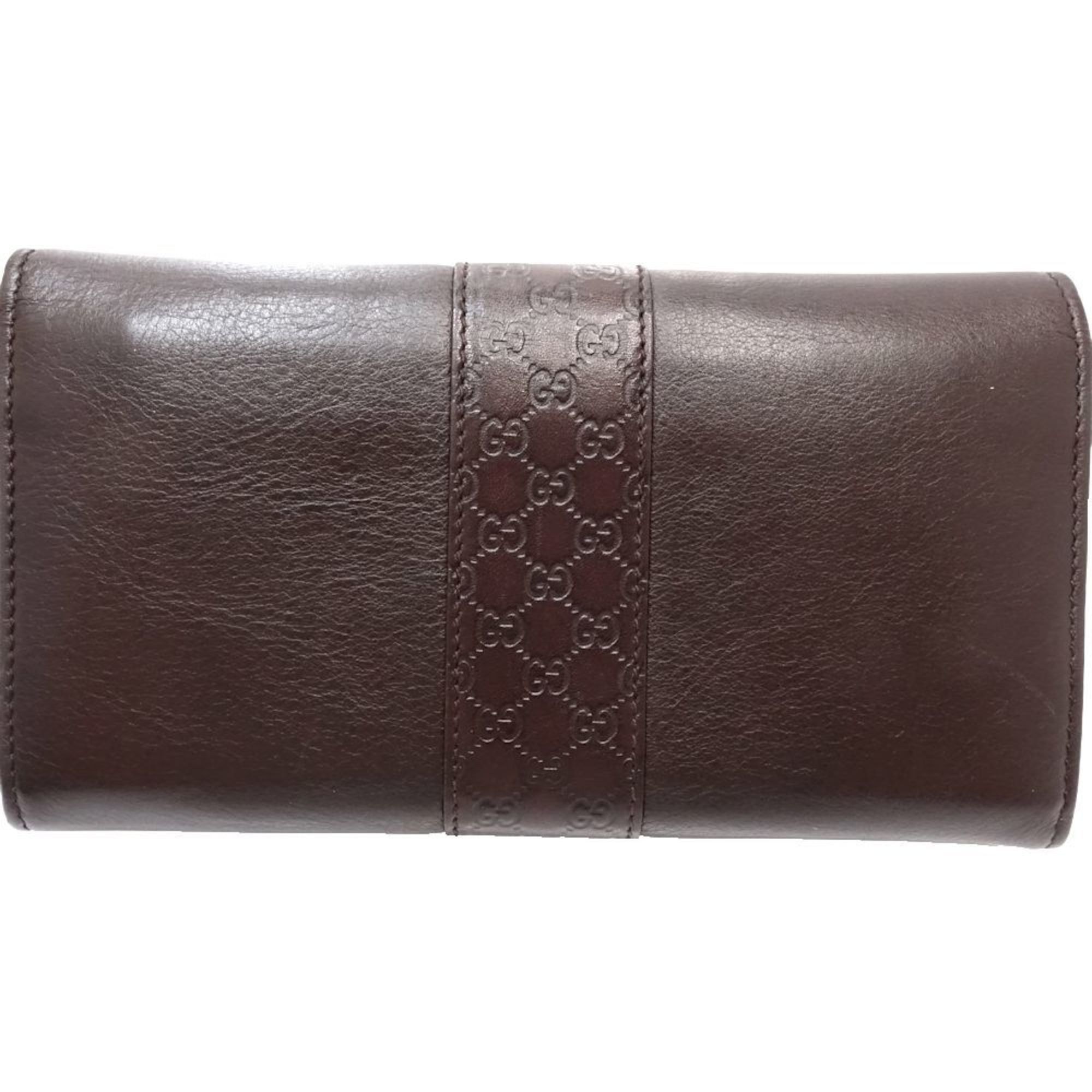 Gucci GUCCI Long Wallet 233028 Flap Continental Guccissima Leather Dark Brown 181106 Size ONE SIZE - 3 Thumbnail