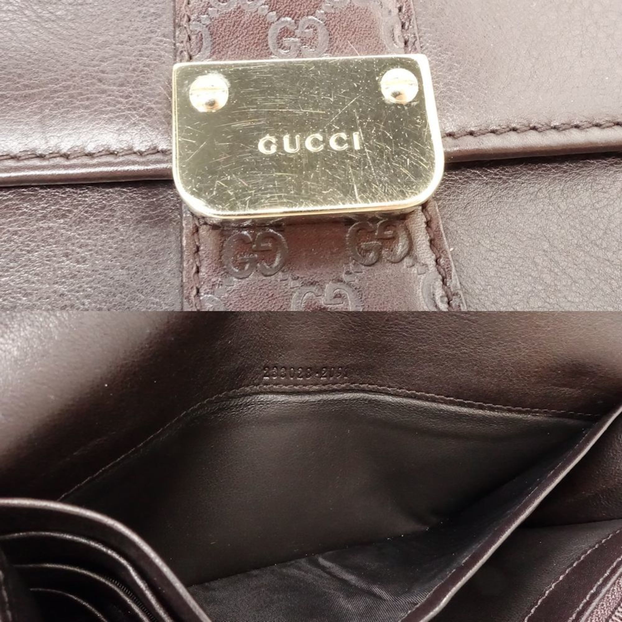 Gucci GUCCI Long Wallet 233028 Flap Continental Guccissima Leather Dark Brown 181106 Size ONE SIZE - 9 Thumbnail