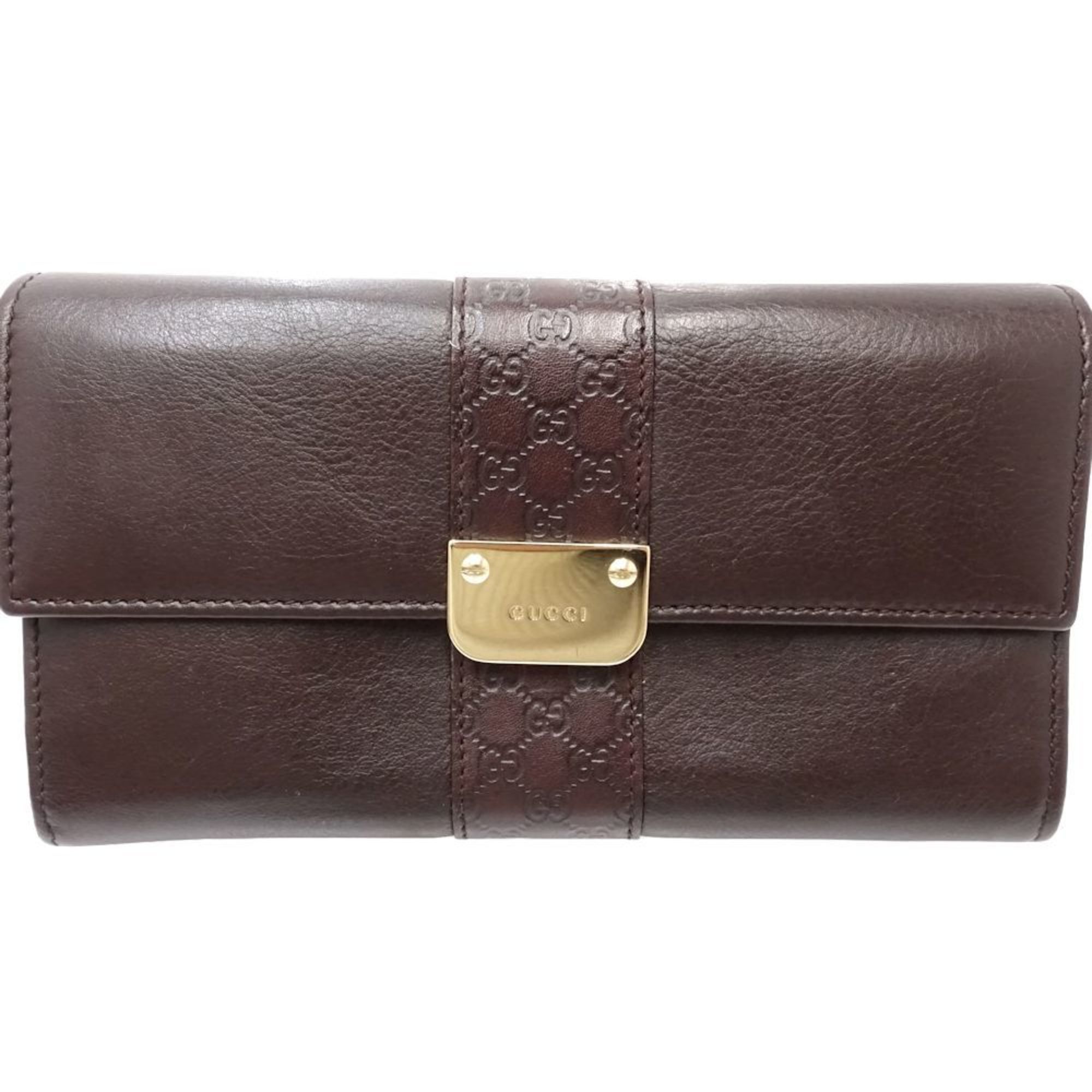 Gucci GUCCI Long Wallet 233028 Flap Continental Guccissima Leather Dark Brown 181106 Size ONE SIZE - 2 Thumbnail