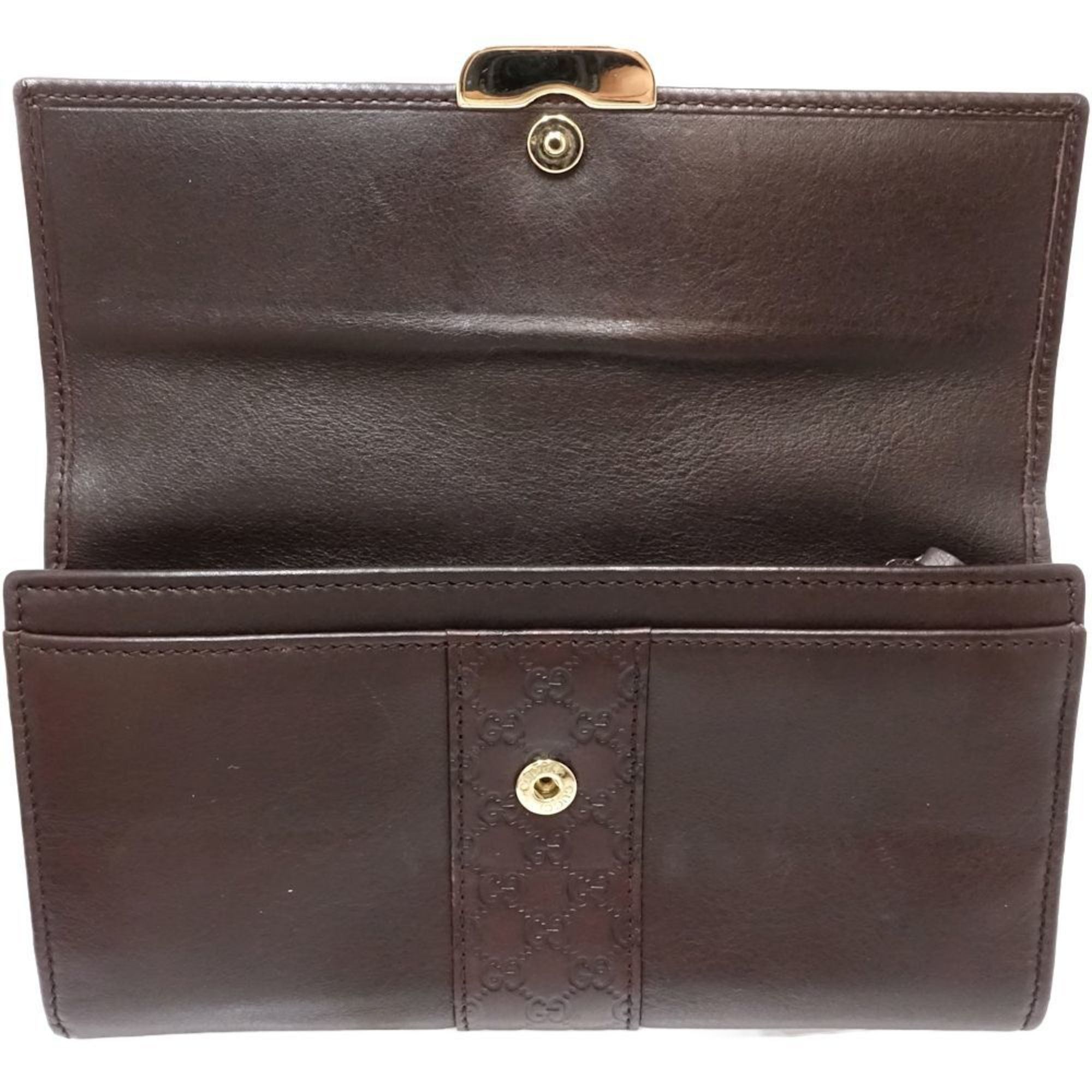 Gucci GUCCI Long Wallet 233028 Flap Continental Guccissima Leather Dark Brown 181106 Size ONE SIZE - 6 Thumbnail